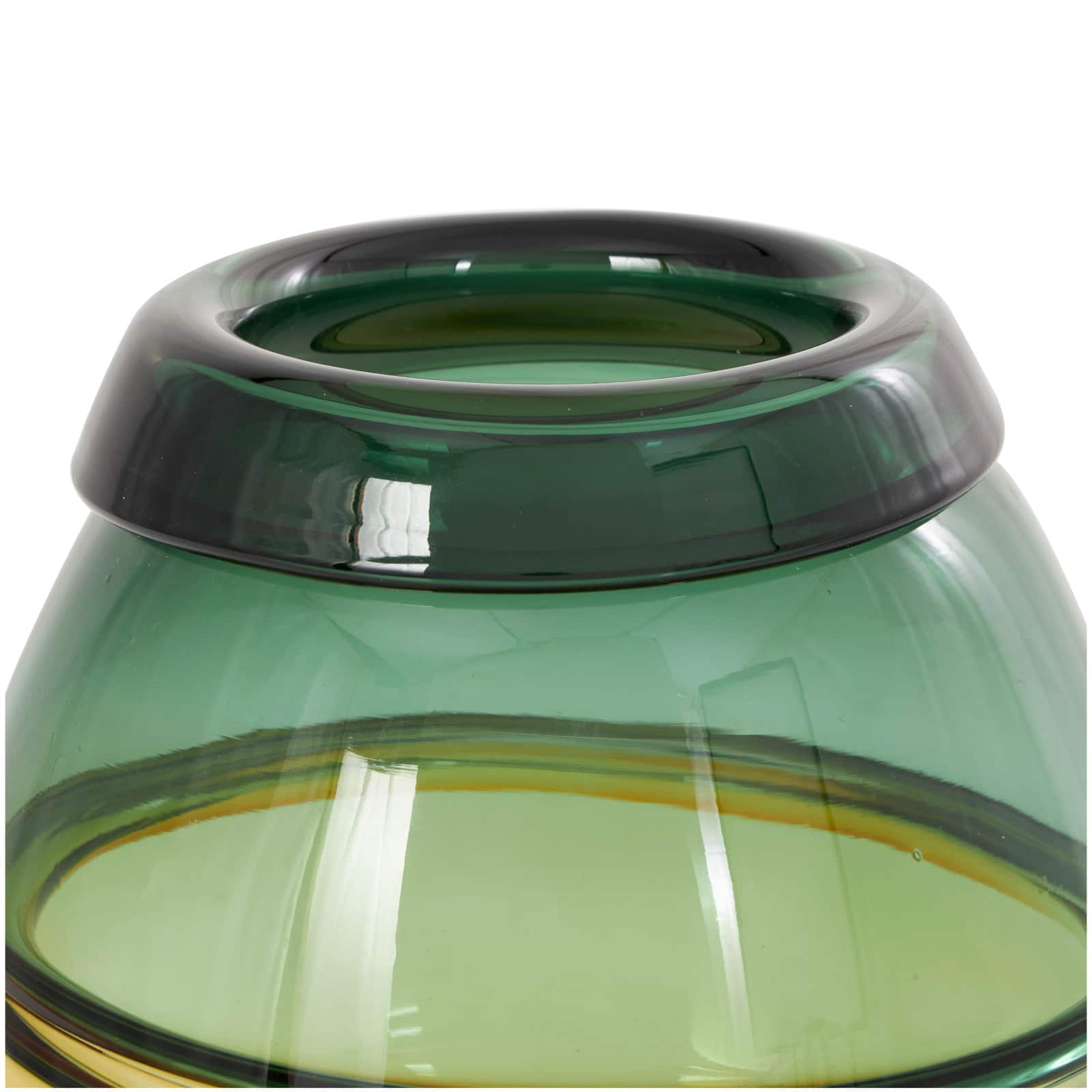 9&#x22; Green &#x26; Yellow Ombre Glass Vase