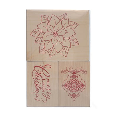 Poinsettia Wood Stamp Set by Recollections™