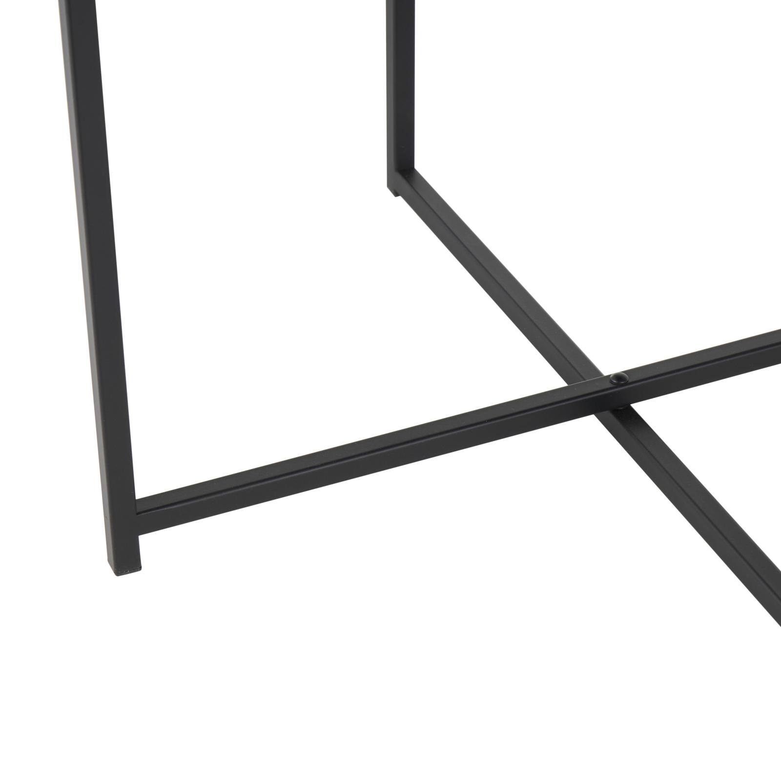 Black Metal & Woven Rattan Accent Table Set