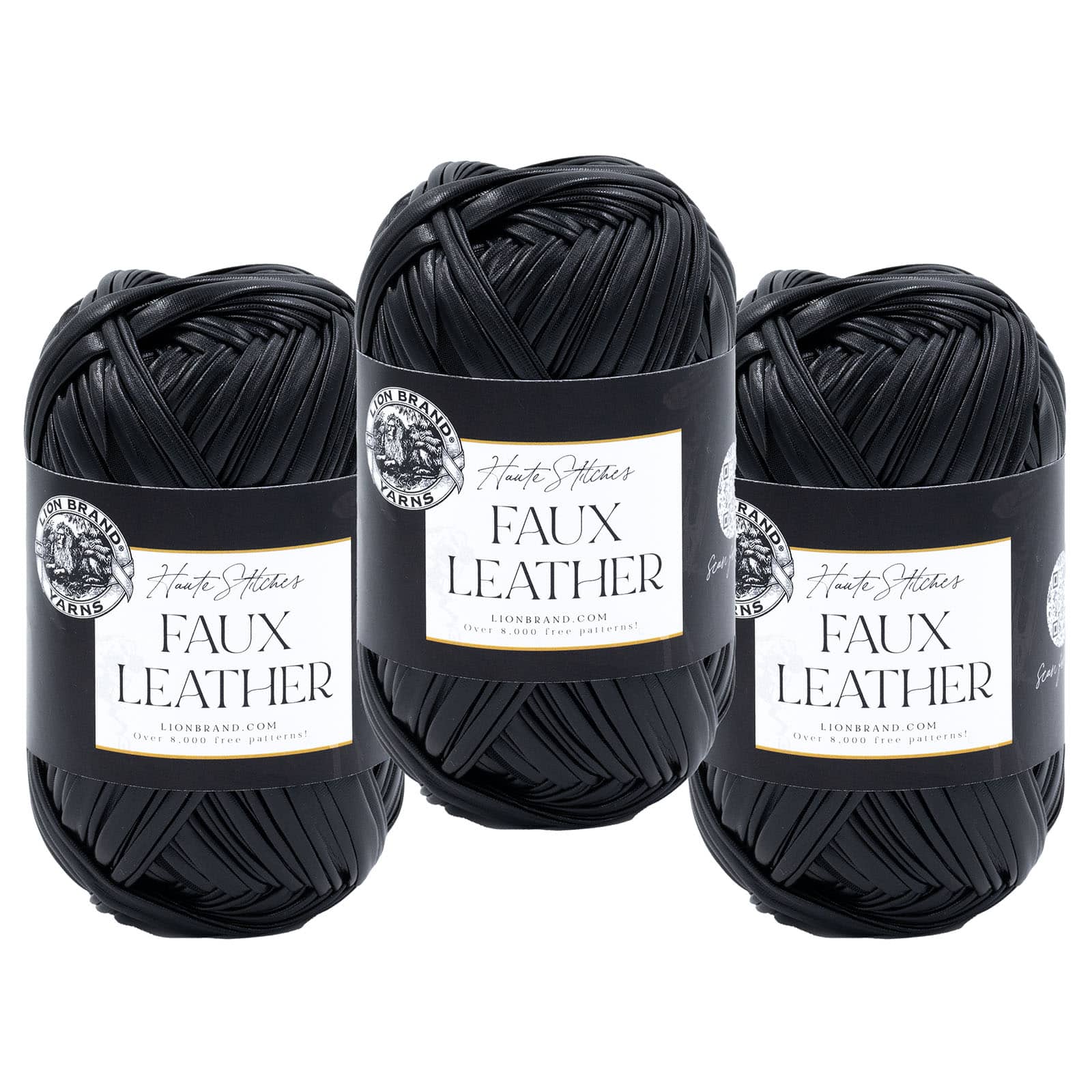 3 Pack Lion Brand&#xAE; Haute Stitches Faux Leather Yarn