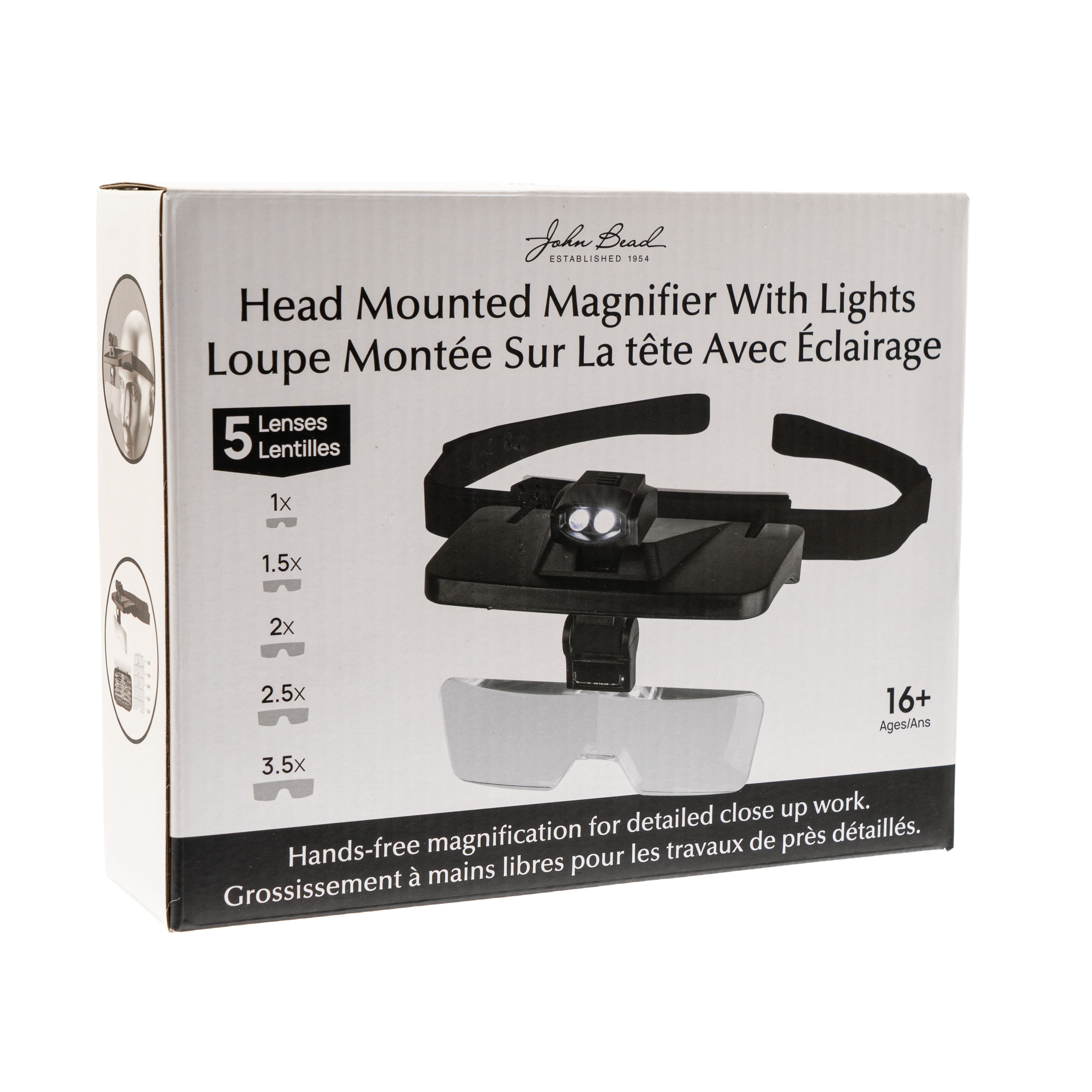 John Bead Head Mounted Magnifier with Lights
