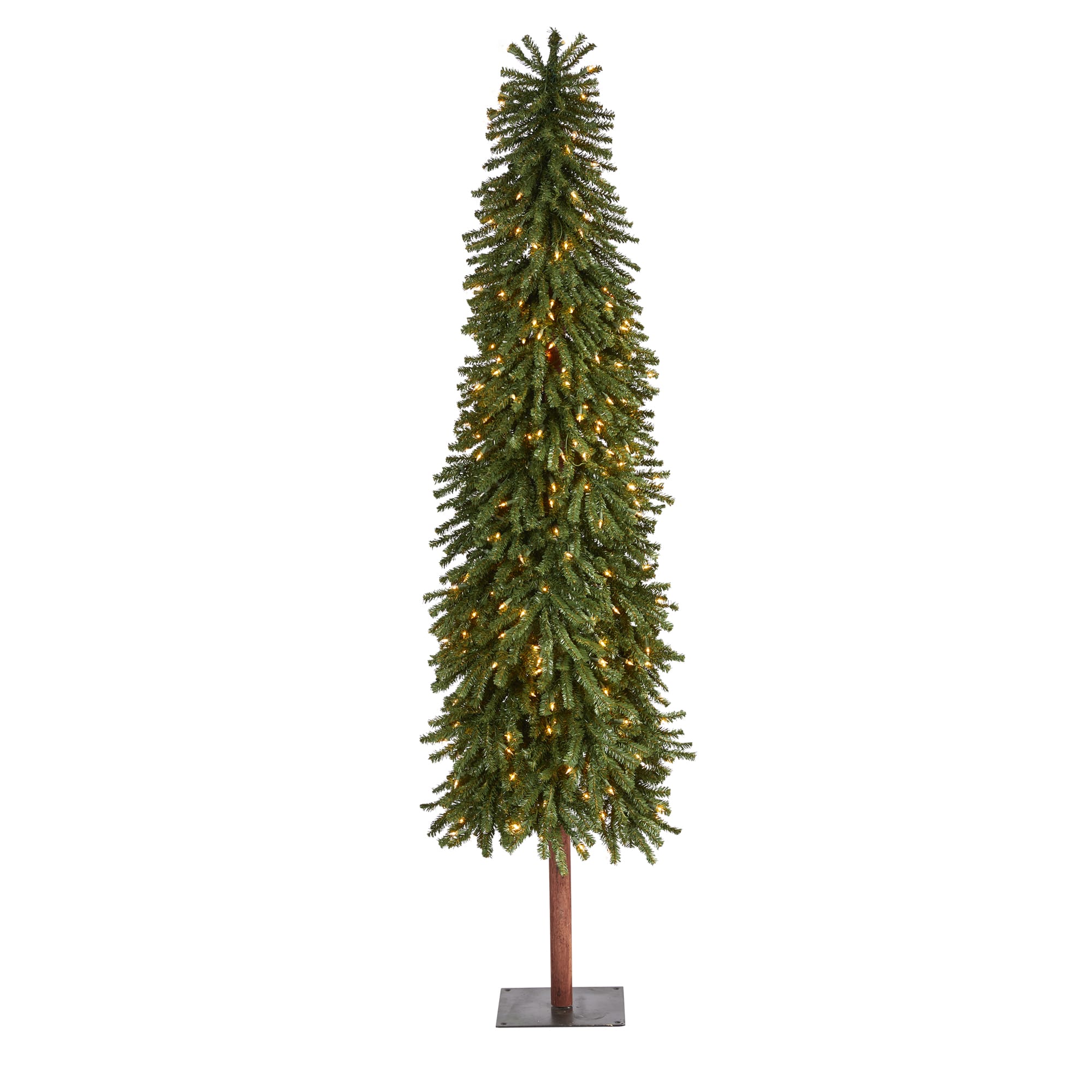 7ft. Pre-Lit Grand Alpine Artificial Christmas Tree, Clear LED Lights