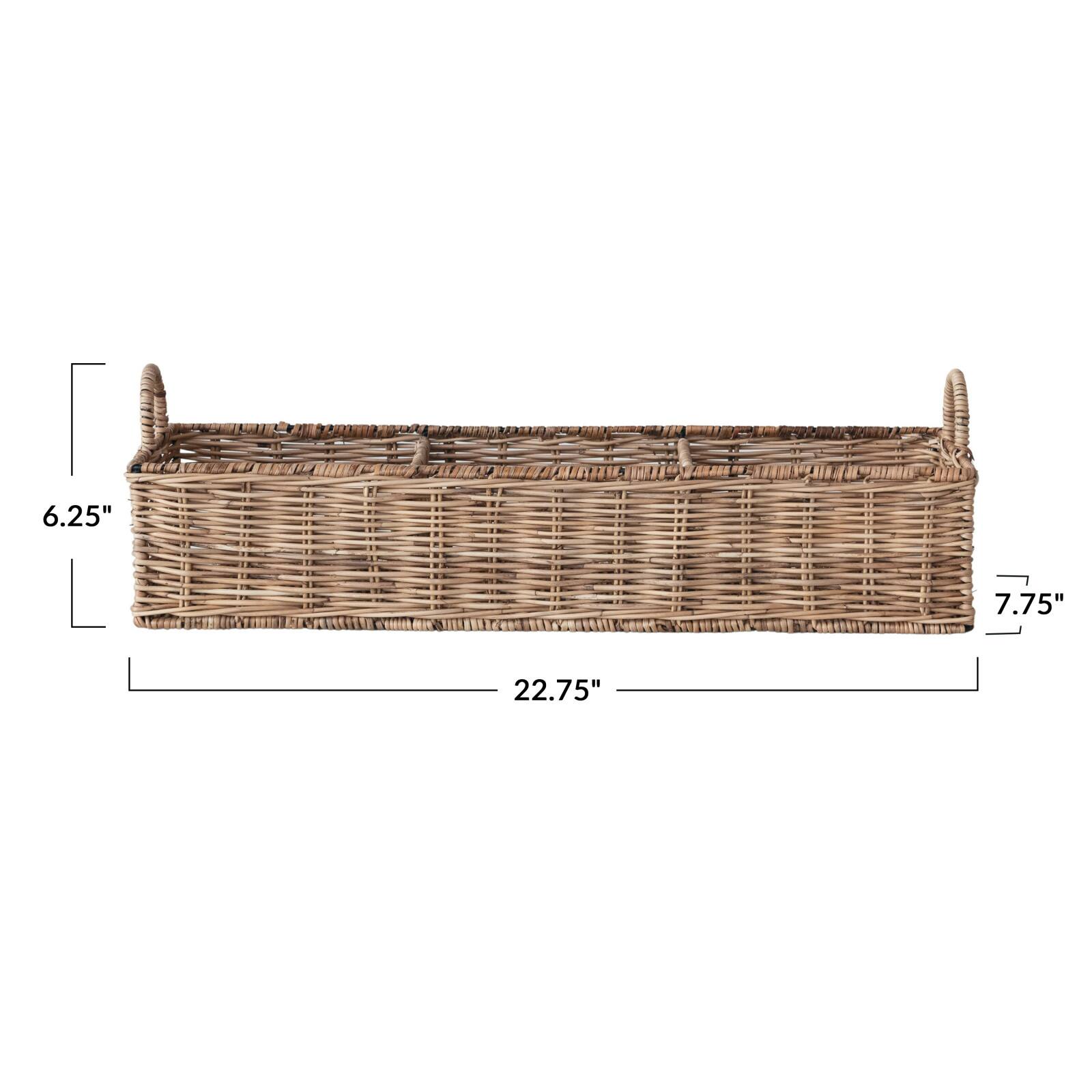 Hello Honey® 23" Natural Rattan Hand-Woven Sectioned Basket