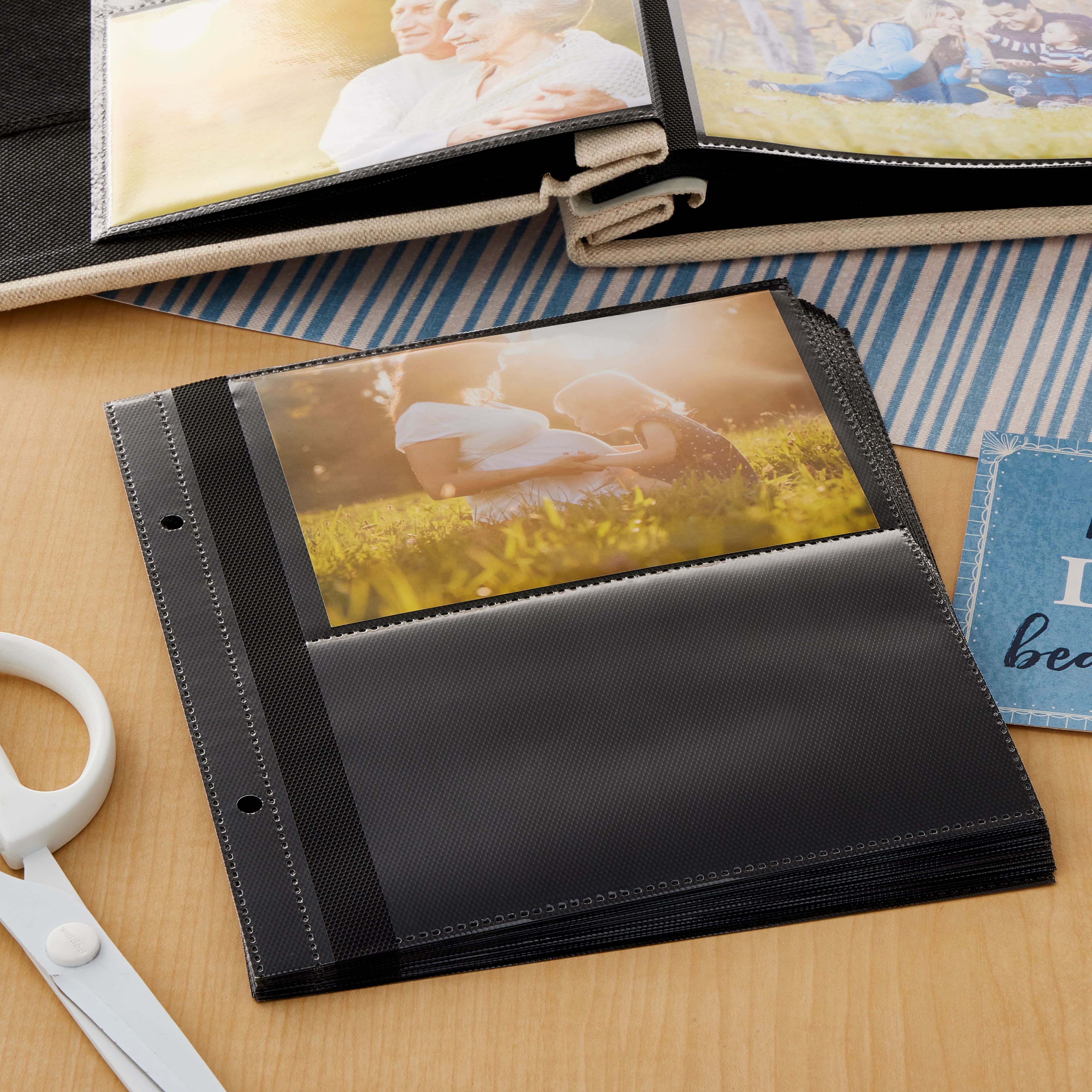 6 Packs: 25 ct. (50 total) 7.5" x 8.6" Black 2-Up Photo Refill Pages by Recollections™