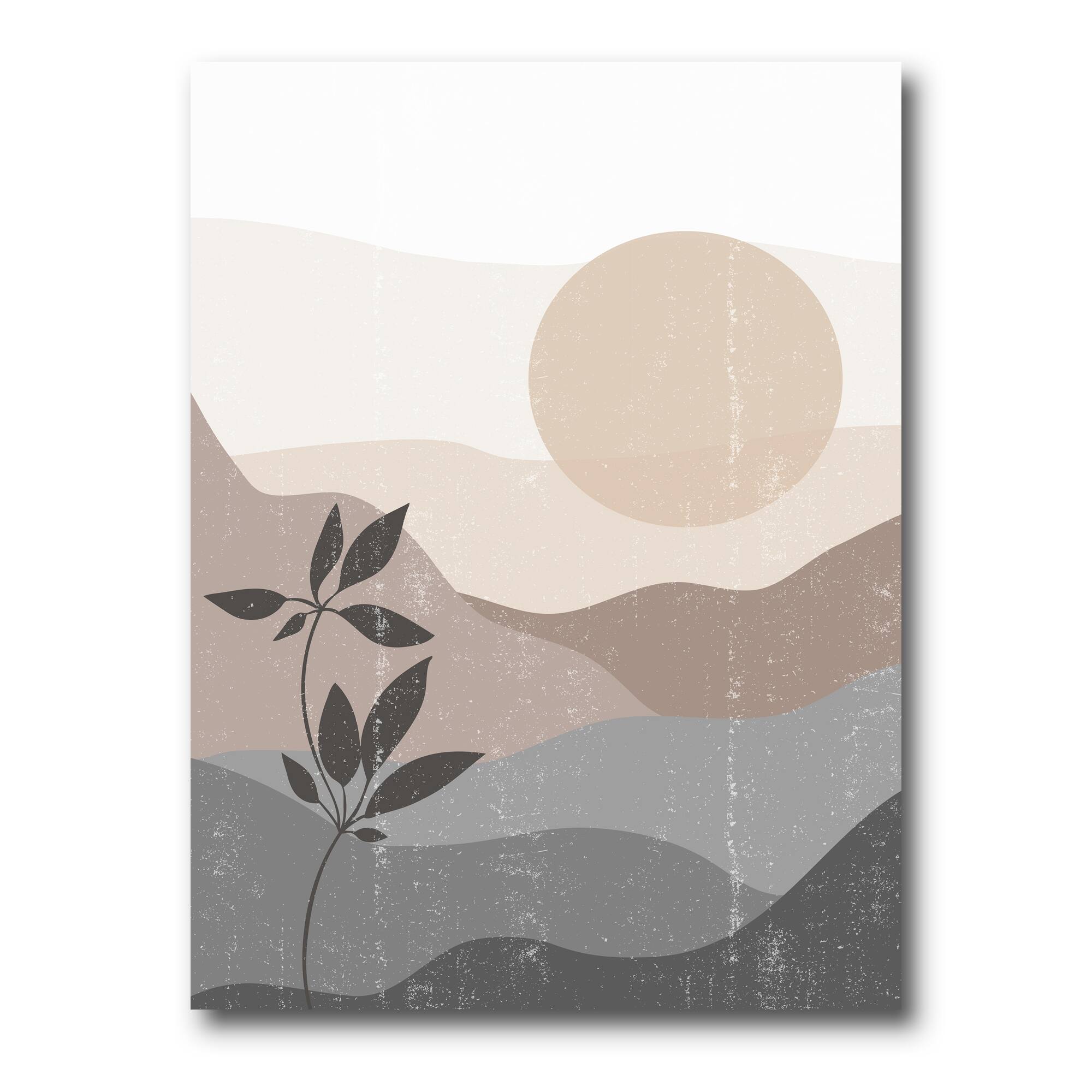 Designart - Minimalist Mountain Landscape At Sunset