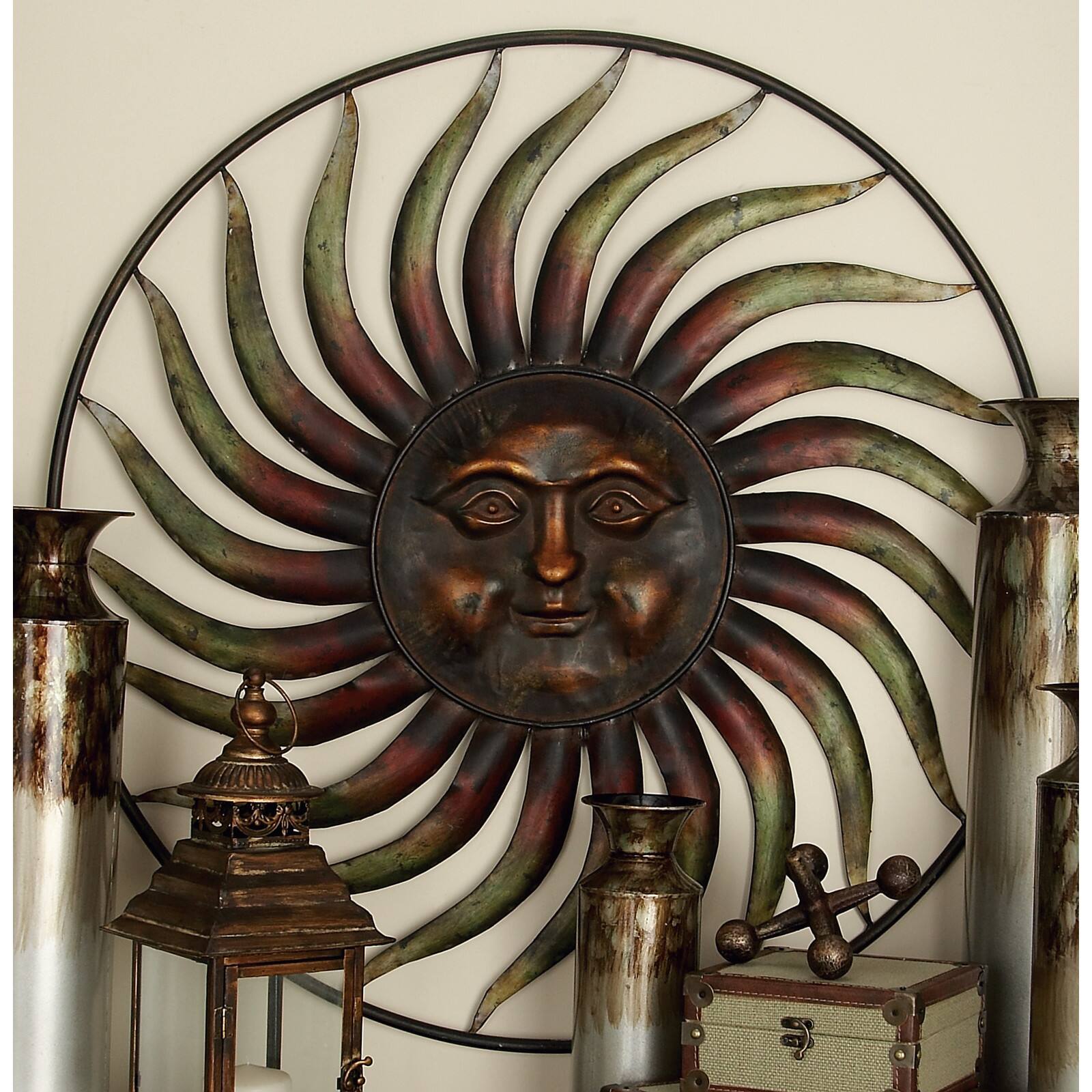 Brown Sun Metal Rustic Wall Decor