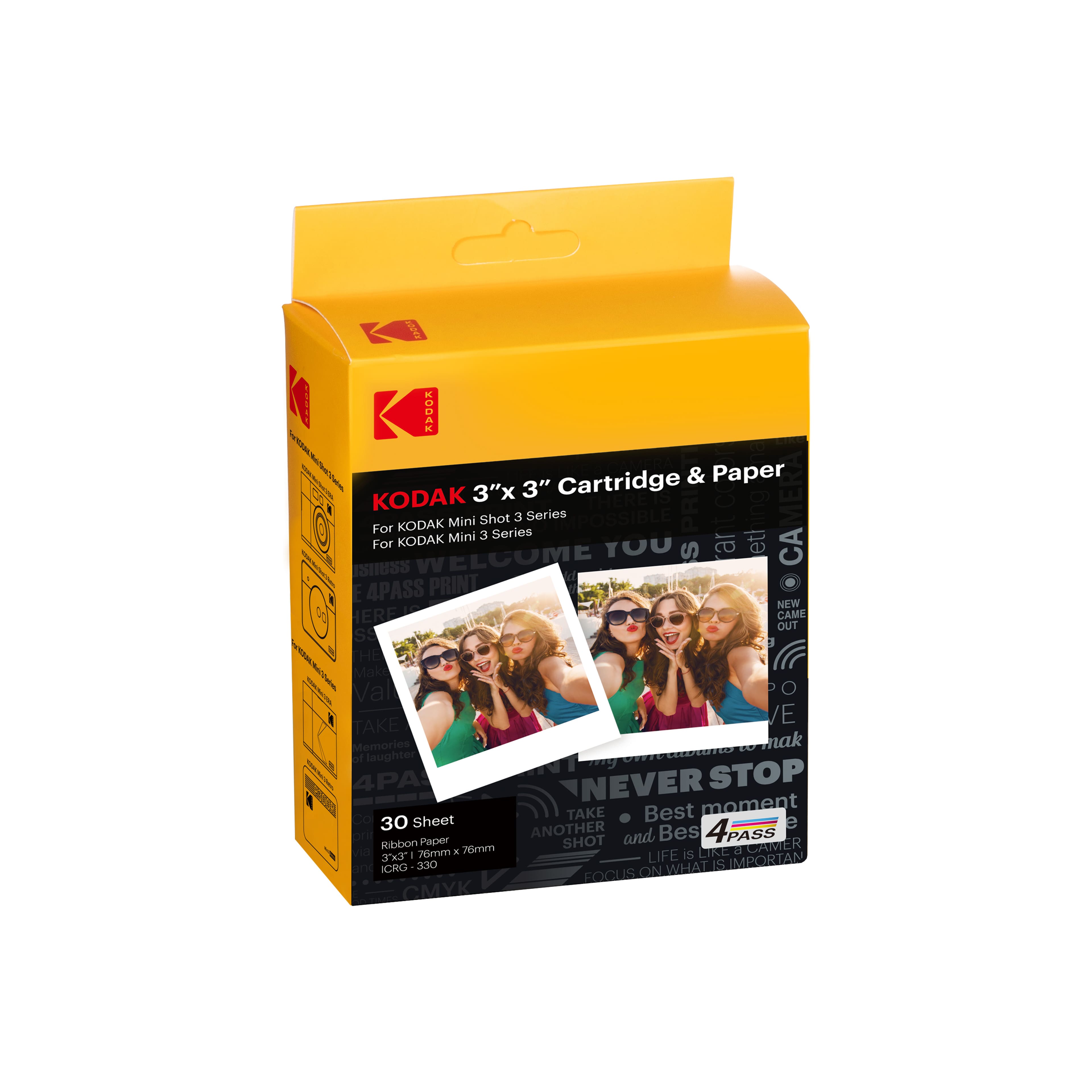 Kodak 300 Series 3&#x22; x 3&#x22; Photo Cartridge, 30 Sheets