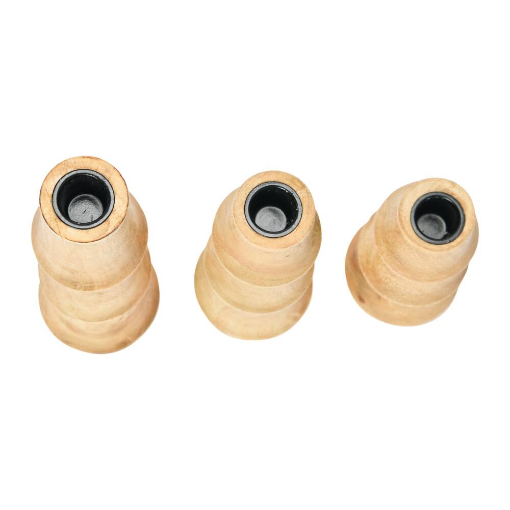 Hello Honey&#xAE; Wooden Waves Taper Candle Holder Set