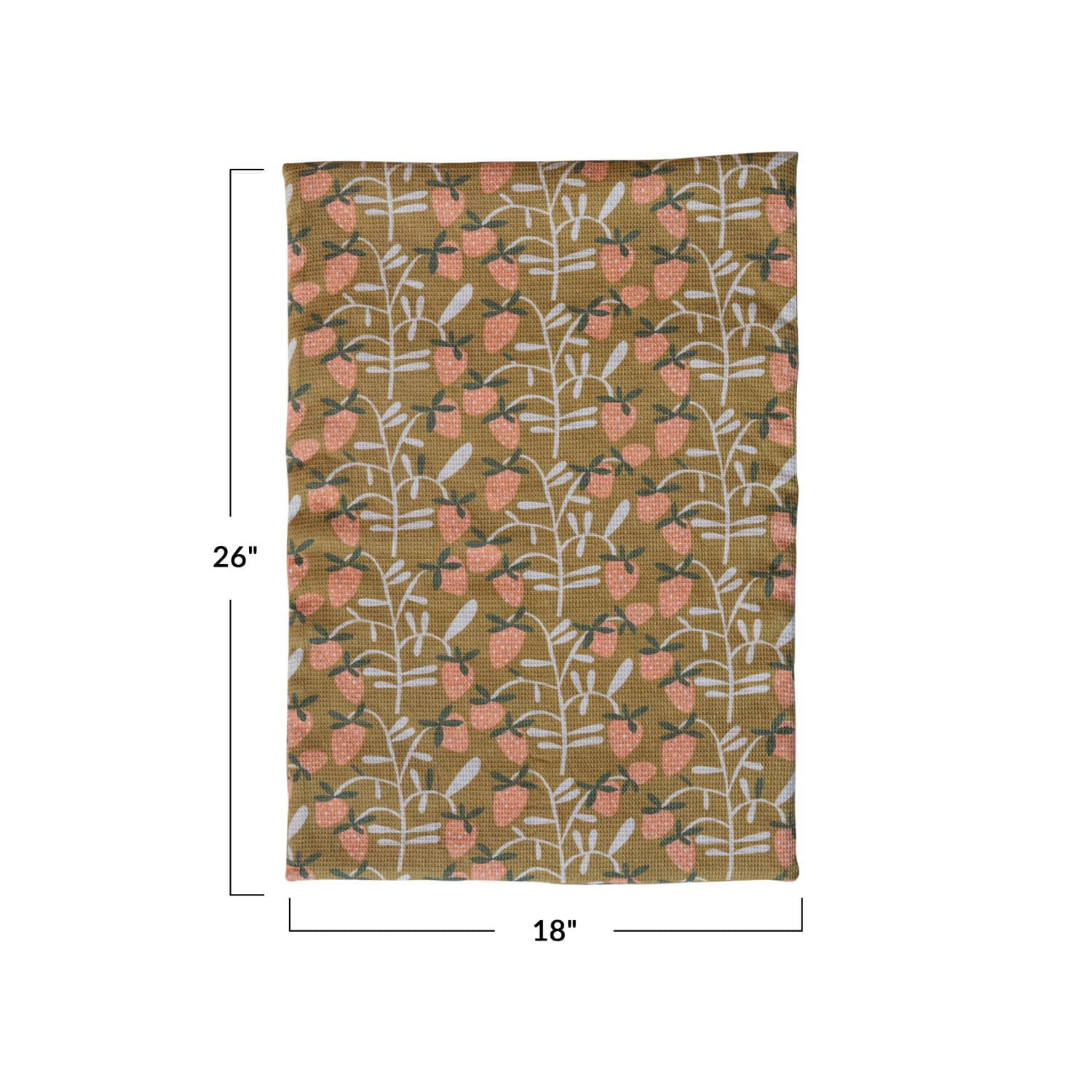 Hello Honey® Strawberry Cotton Dish Drying Mat with Quilted Terry Cloth Insert