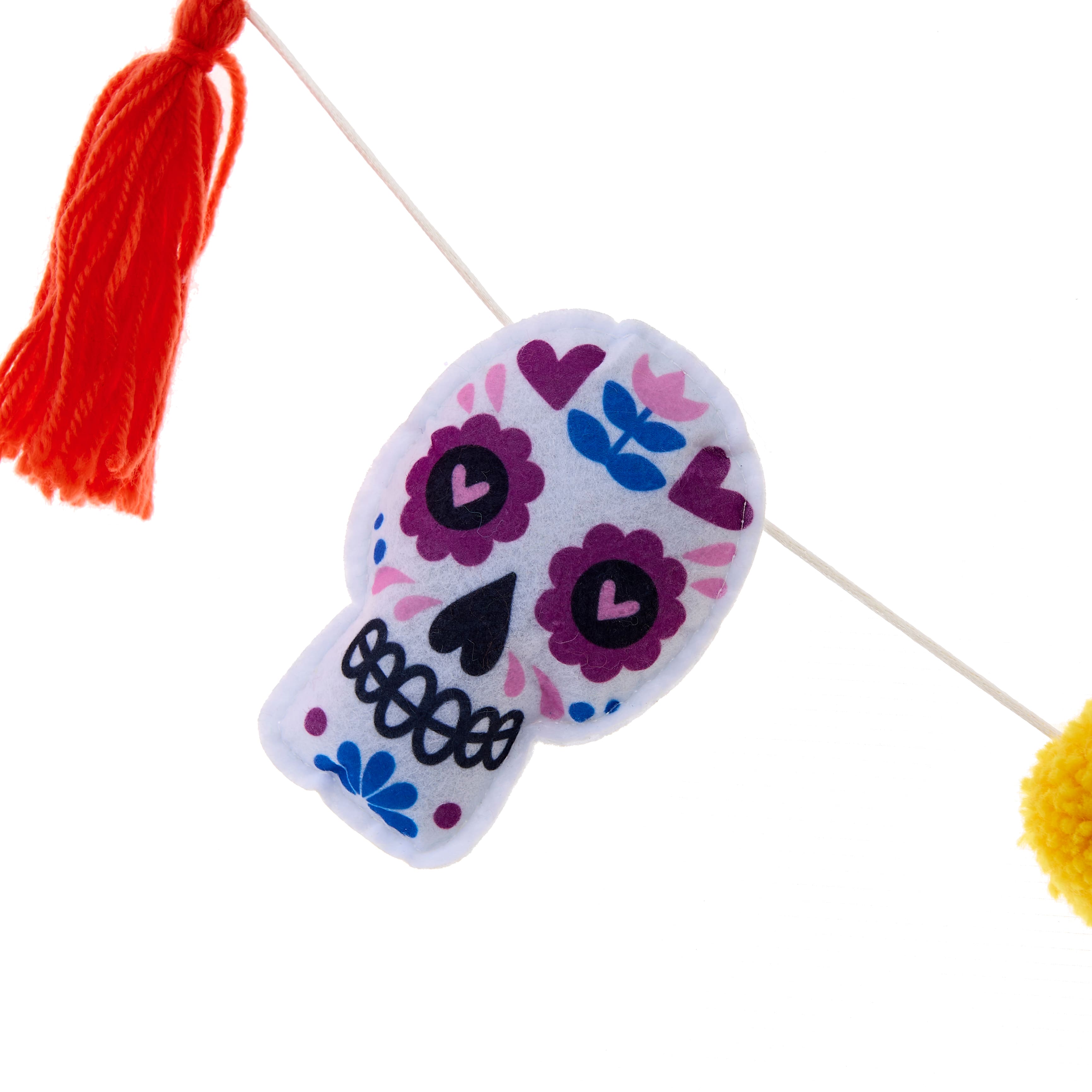 6ft. Sugar Skull, Pom Pom & Tassel Garland by Ashland®