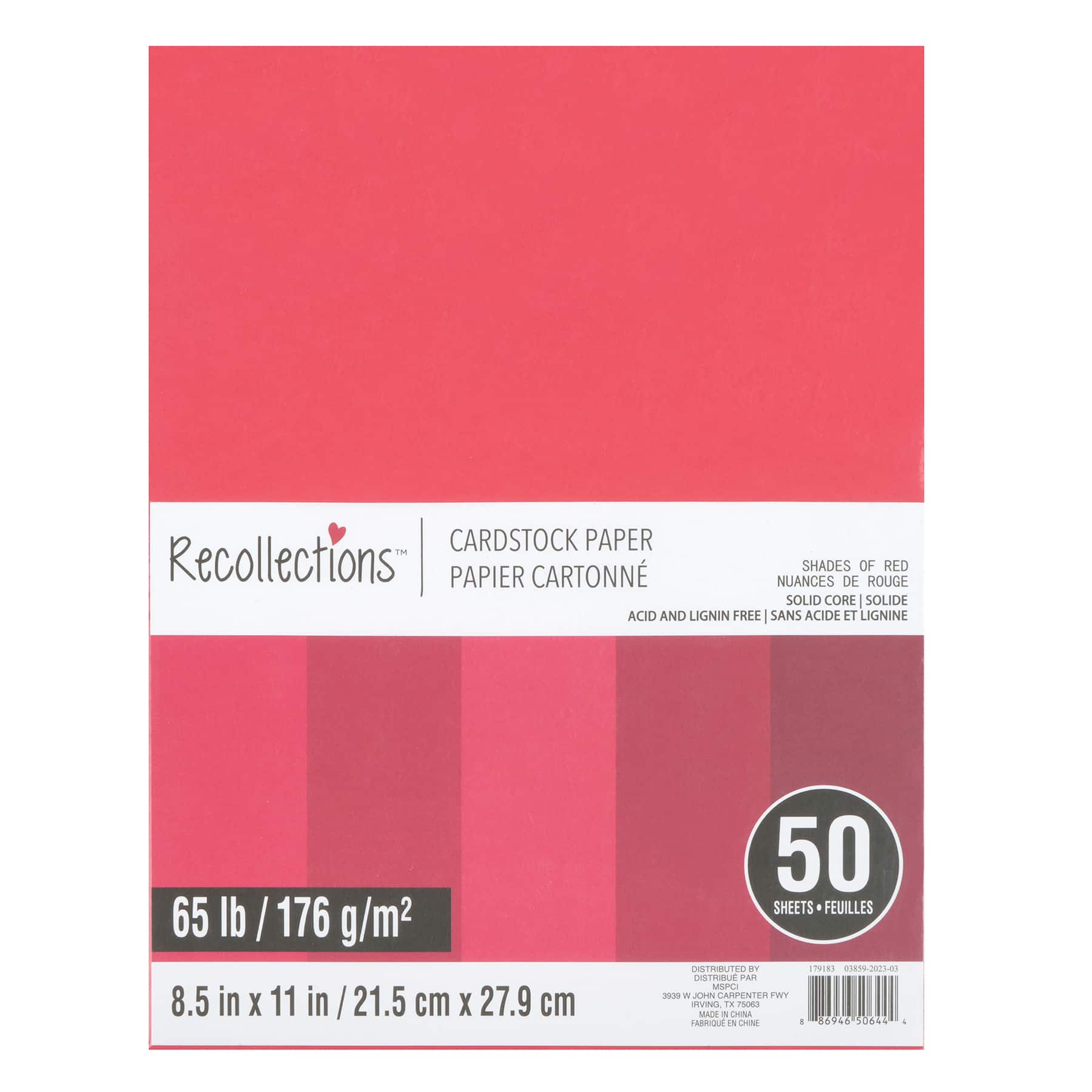 8.5" x 11" 65lb. Cardstock Paper Pack by Recollections™, 50 Sheets
