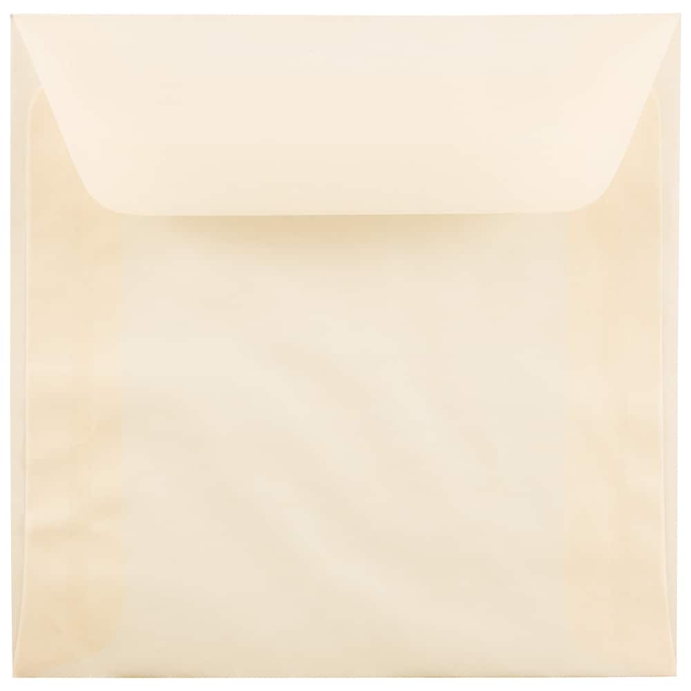 JAM Paper 8.5&#x22; x 8.5&#x22; Translucent Vellum Invitation Envelopes, 50ct.