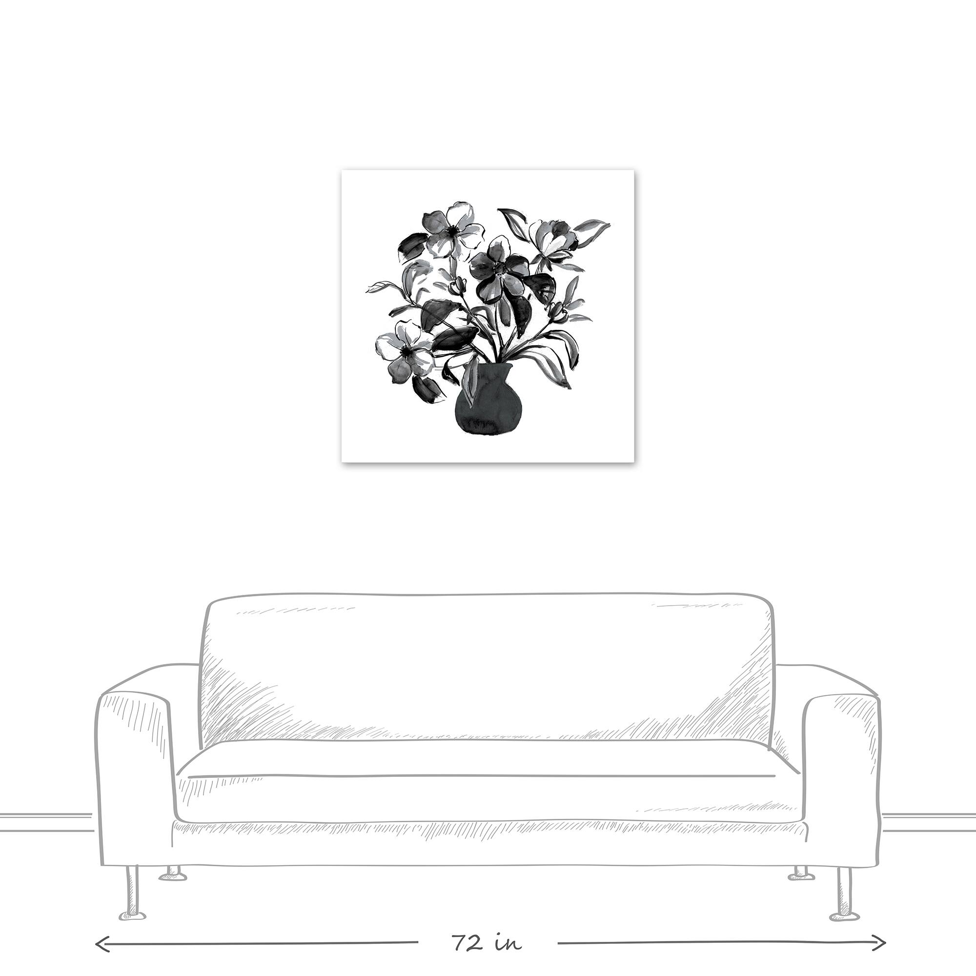 Monochromatic Floral IV 30" x 30" Canvas Wall Art