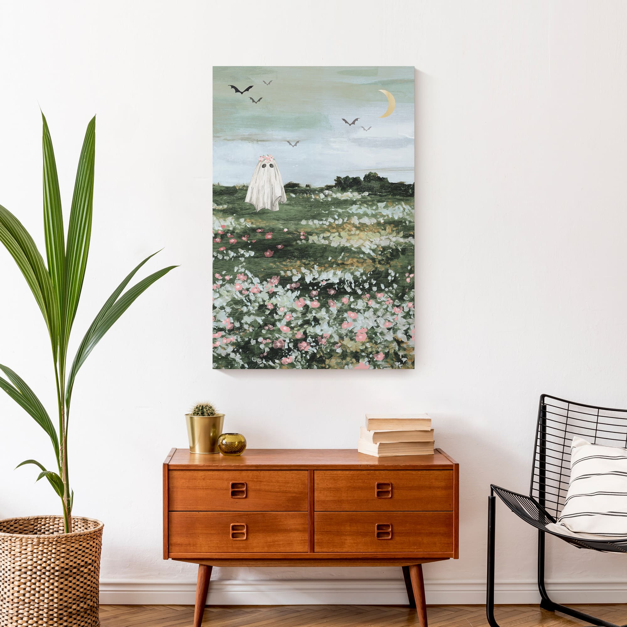 Flower Field Ghost Canvas Wall Art