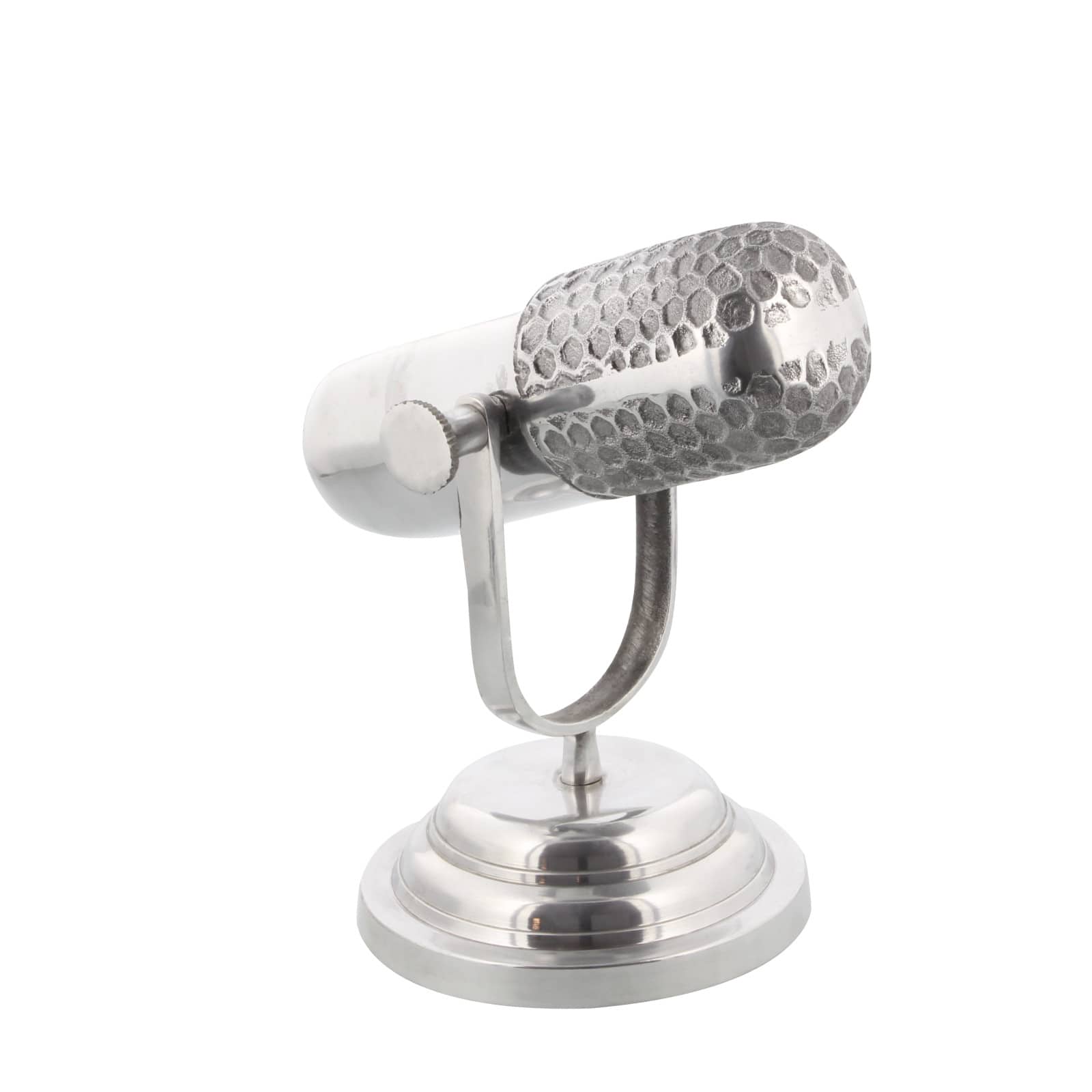 Silver Aluminum Traditional Sculpture, Microphone 9" x 9" x 6"