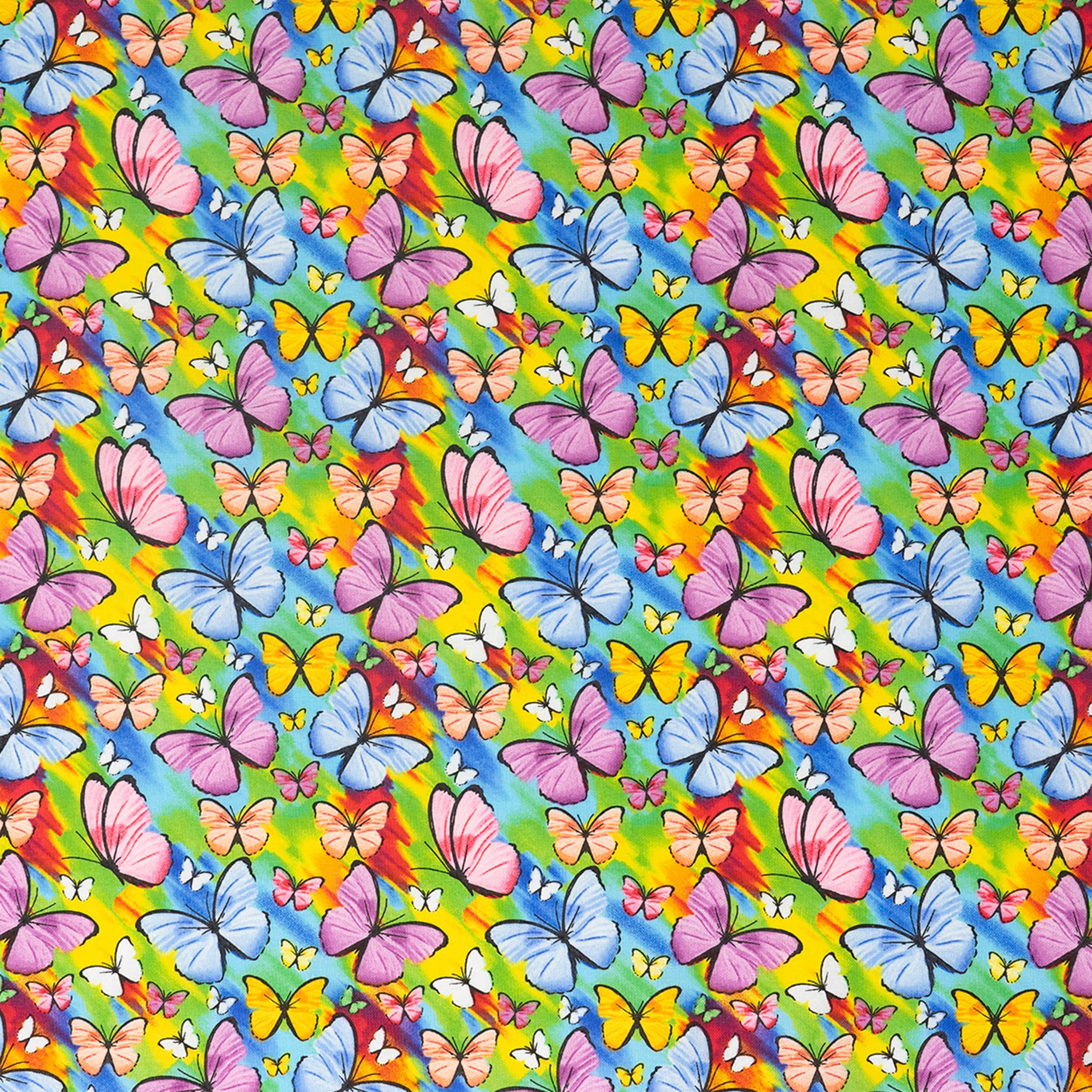 SINGER Rainbow Bright Butterflies Cotton Fabric