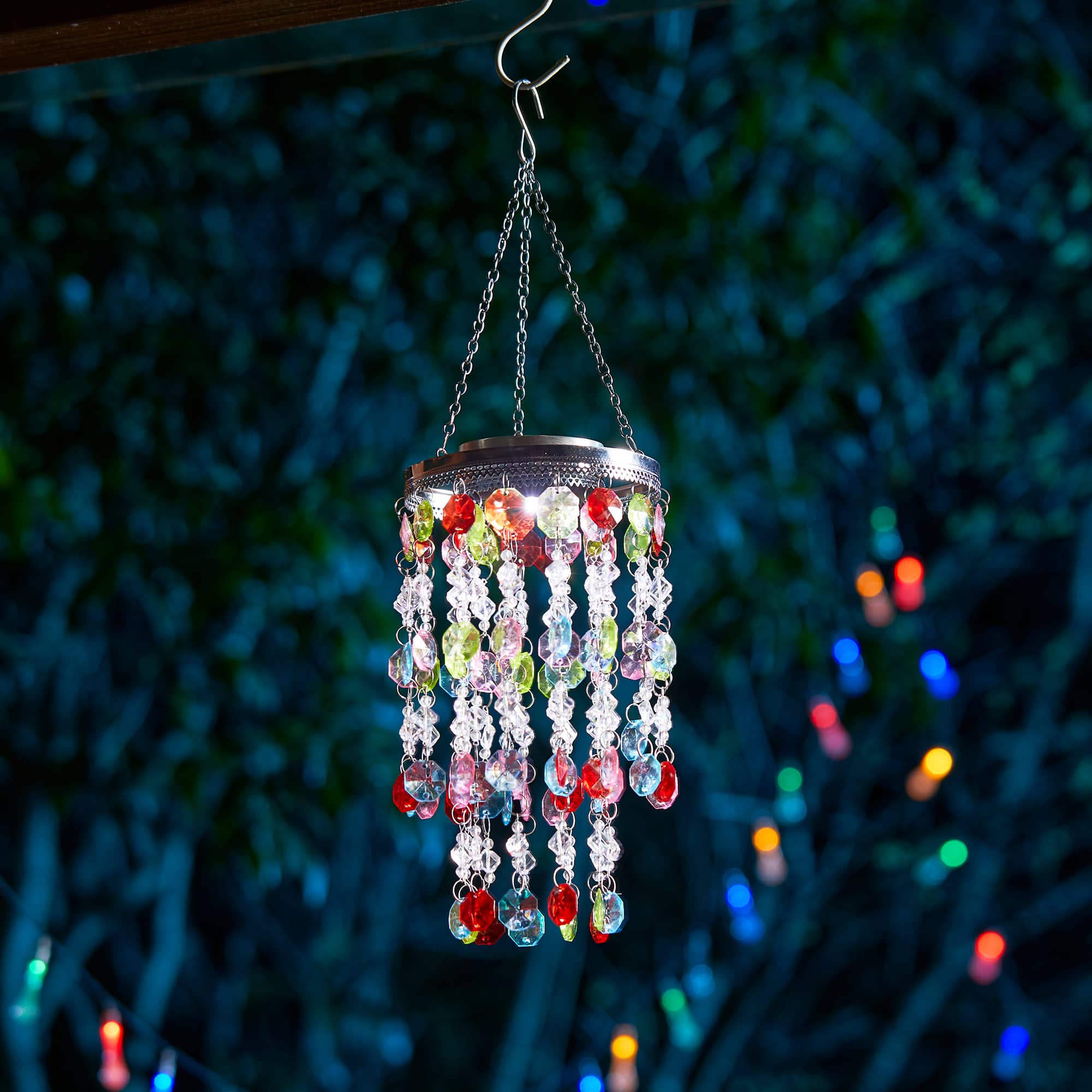Glitzhome&#xAE; 18.75&#x22; Solar Lit Beaded Wind Chimes, 2ct.