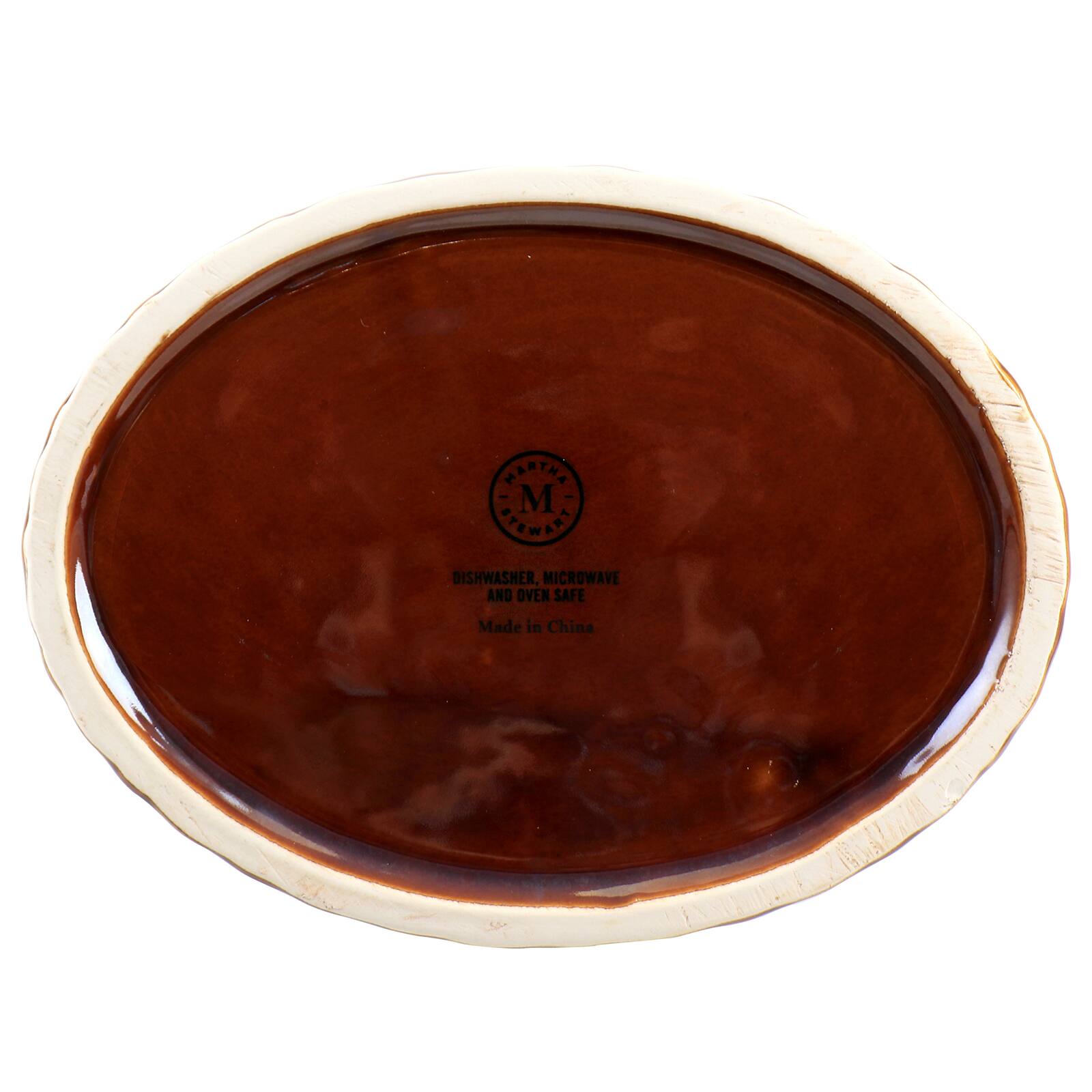 Martha Stewart 9&#x22; Brown Ceramic Goose Oval Baker