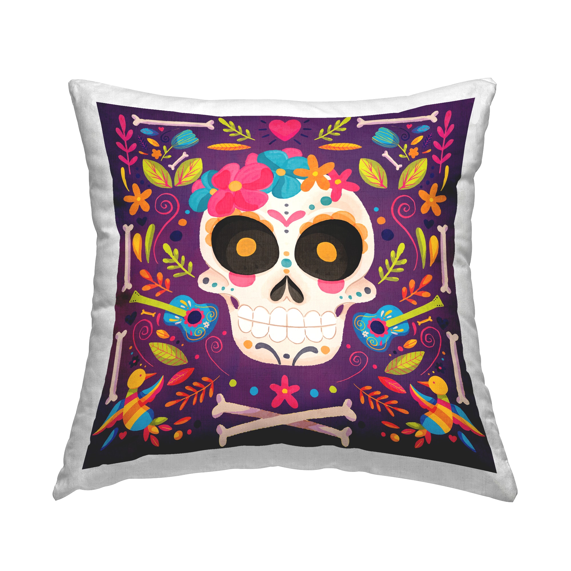 Stupell Industries Floral Day of the Dead Botanicals Throw Pillow