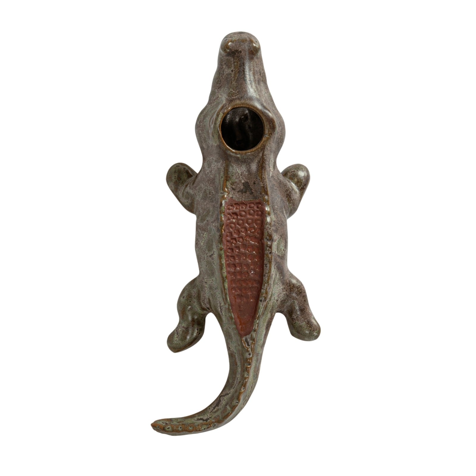 Hello Honey® 6.5" Green Stoneware Alligator Match Holder