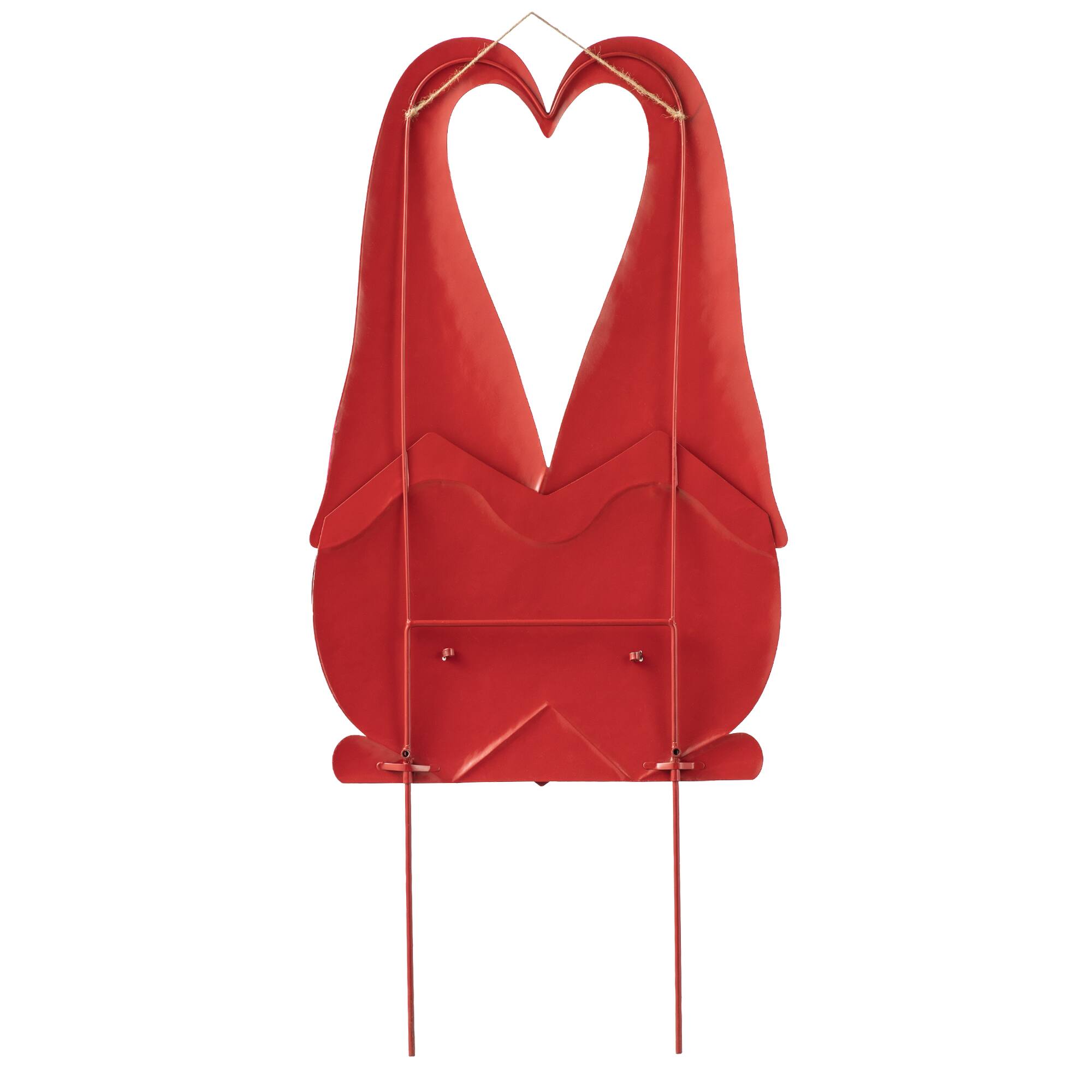 Glitzhome® 30" Valentine's Metal Gnome Couple Yard Stake