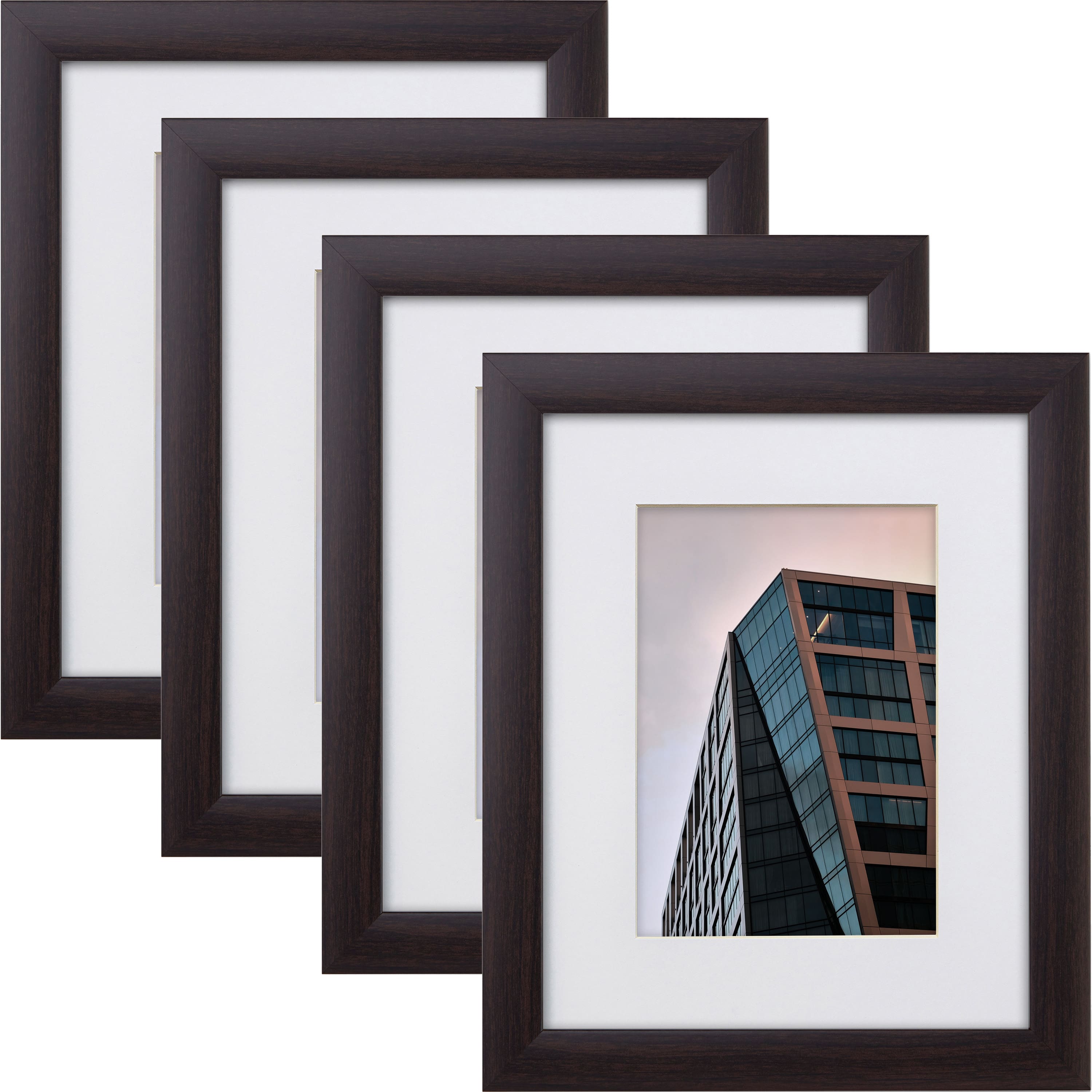 Craig Frames 4 Pack: Contemporary Brazilian Walnut Picture Frame with Mat