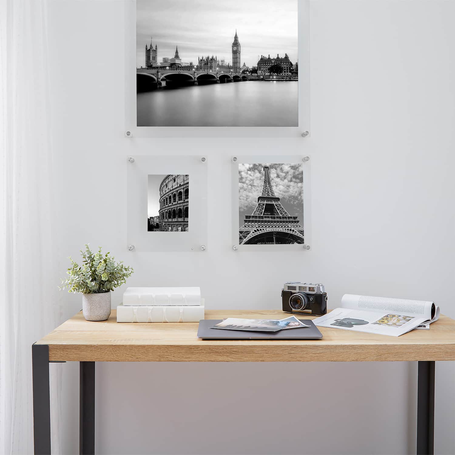 Wexel Art Double Panel Clear Acrylic Floating Wall Frame with Silver Hardware