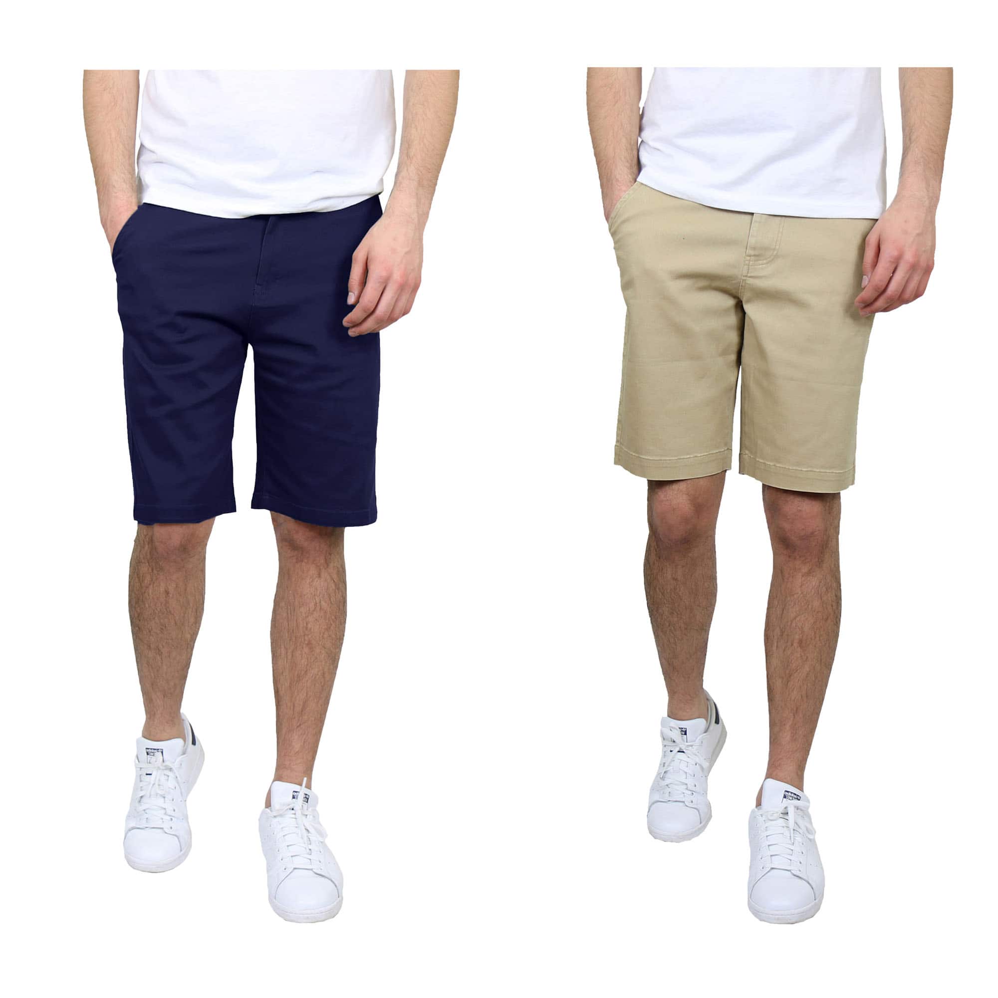 Galaxy by Harvic Men's Flat Front Slim Fit Stretch Chino Shorts