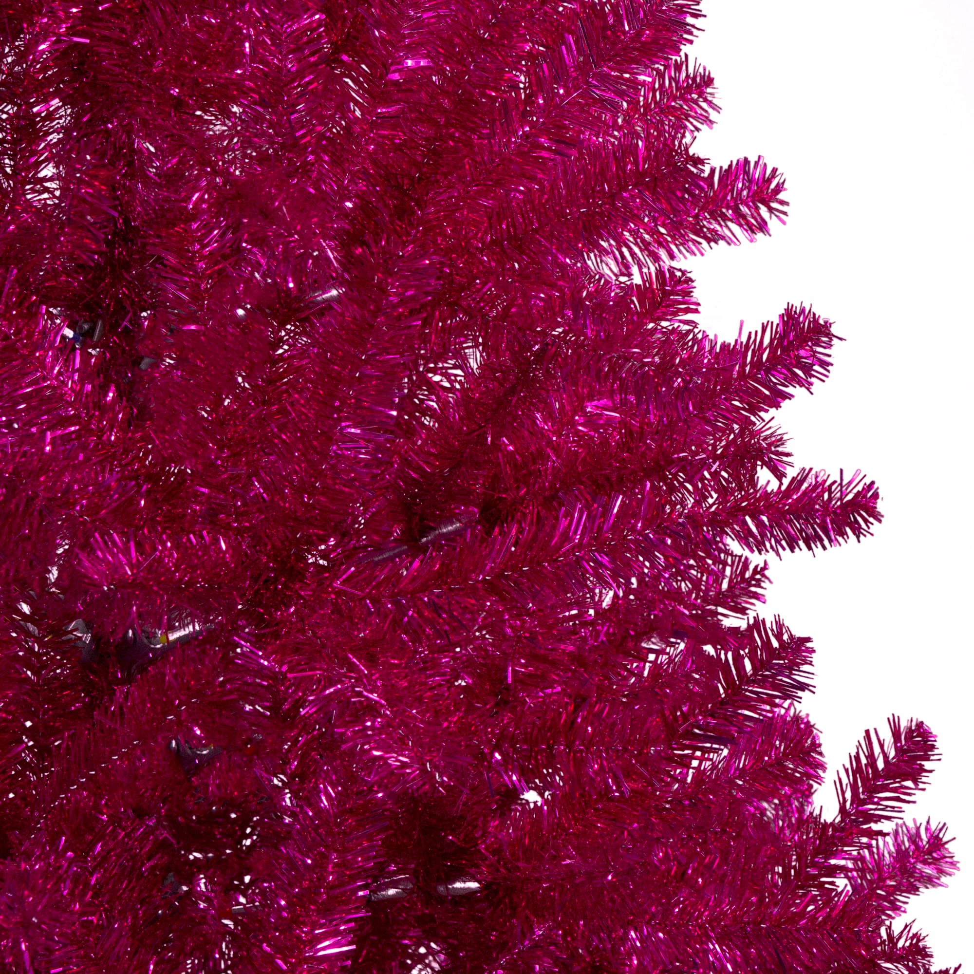 6ft. Unlit Metallic Pink Tinsel Artificial Christmas Tree