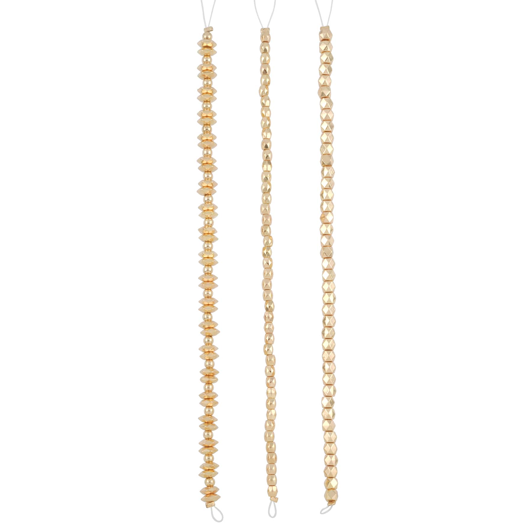 12 Pack: Gold Faceted Metal Bead Mix by Bead Landing™