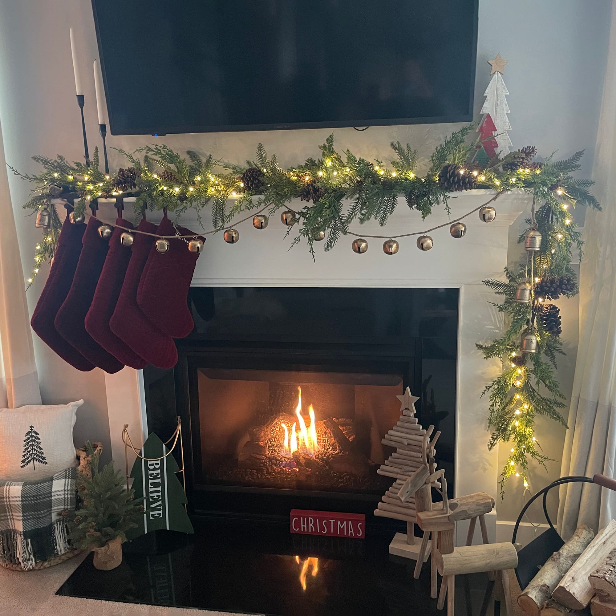 25.5" Distressed Rustic Wooden Christmas Tree with Carved Star Topper