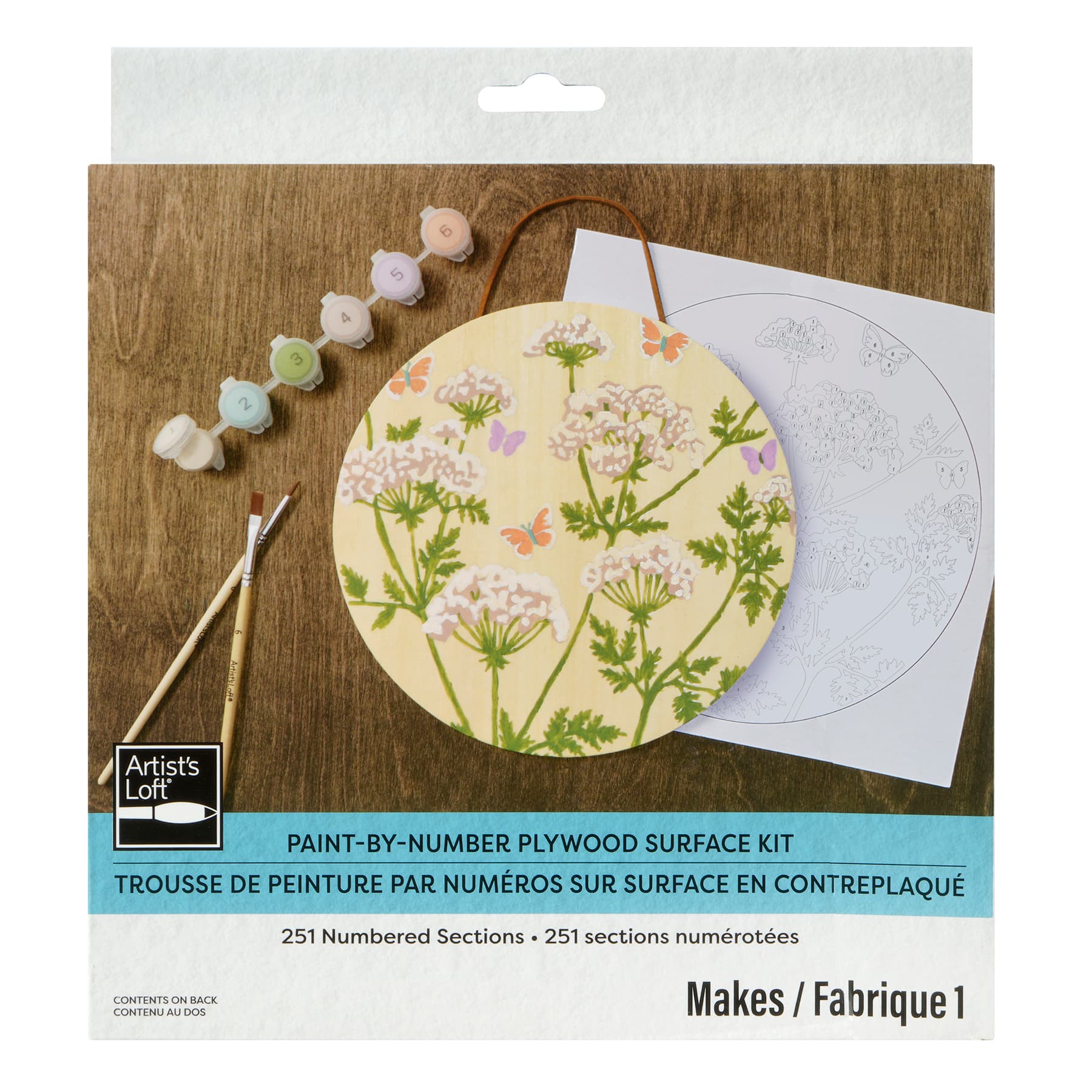 Wildflower Paint-by-Number Plywood Surface Kit by Artist's Loft®