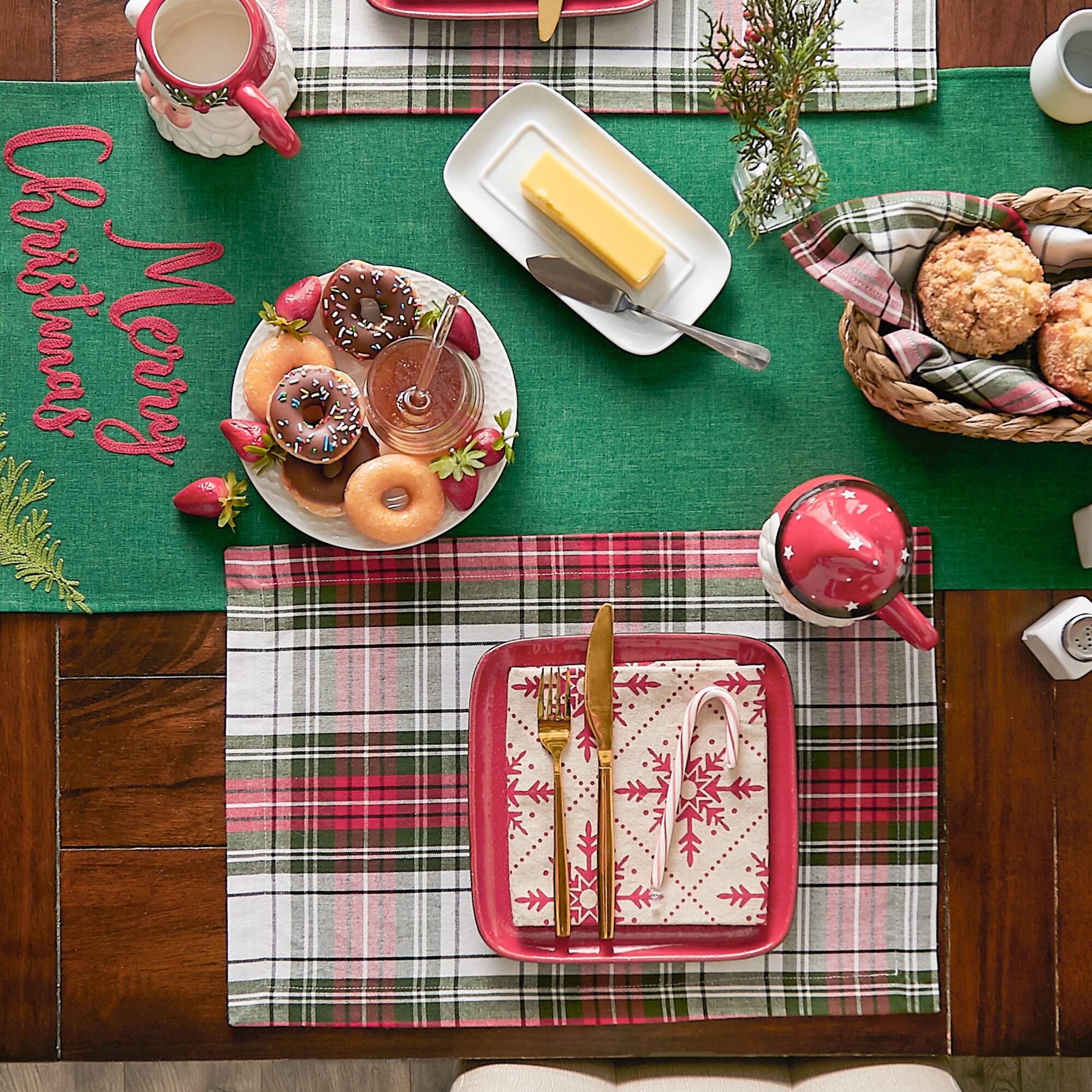 DII&#xAE; Christmas Plaid Placemats, 6ct.