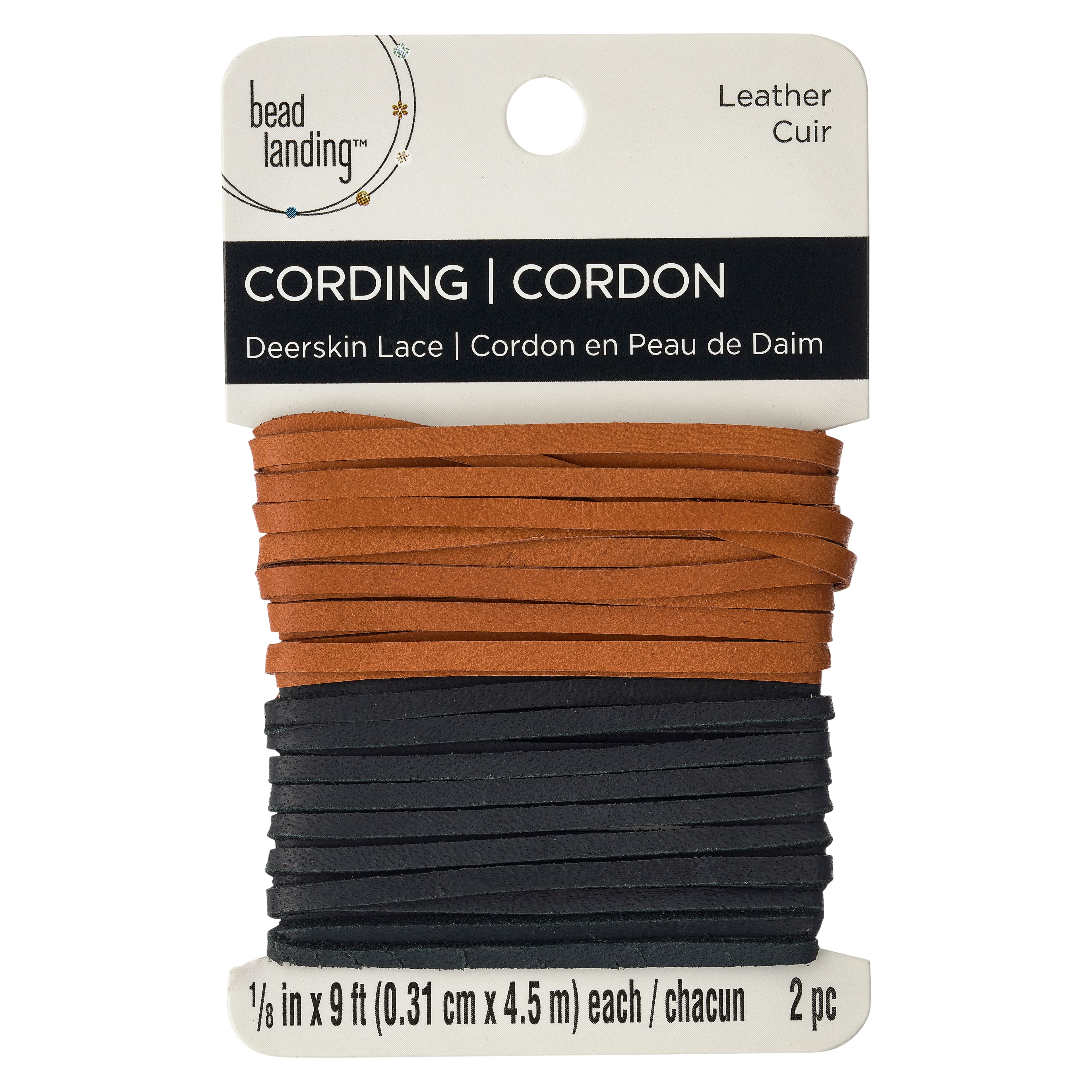 Saddle Tan Deerskin Leather Lace, 1/8 (9ft)