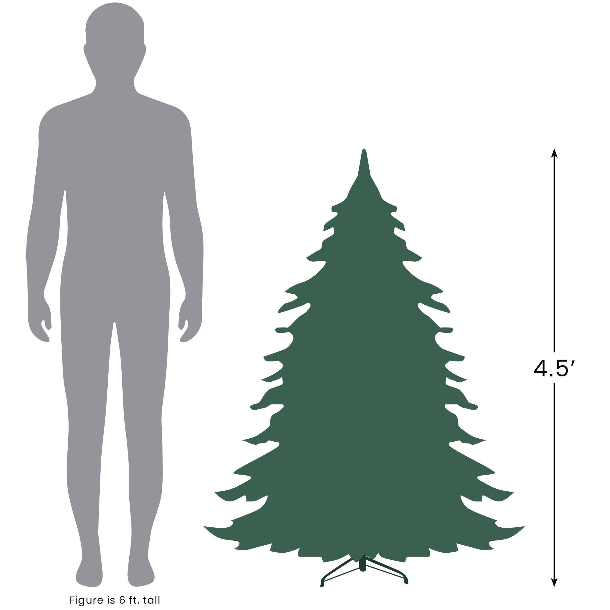 4.5ft. Pre-Lit Flocked Winema Pine Artificial Christmas Tree, Clear Lights