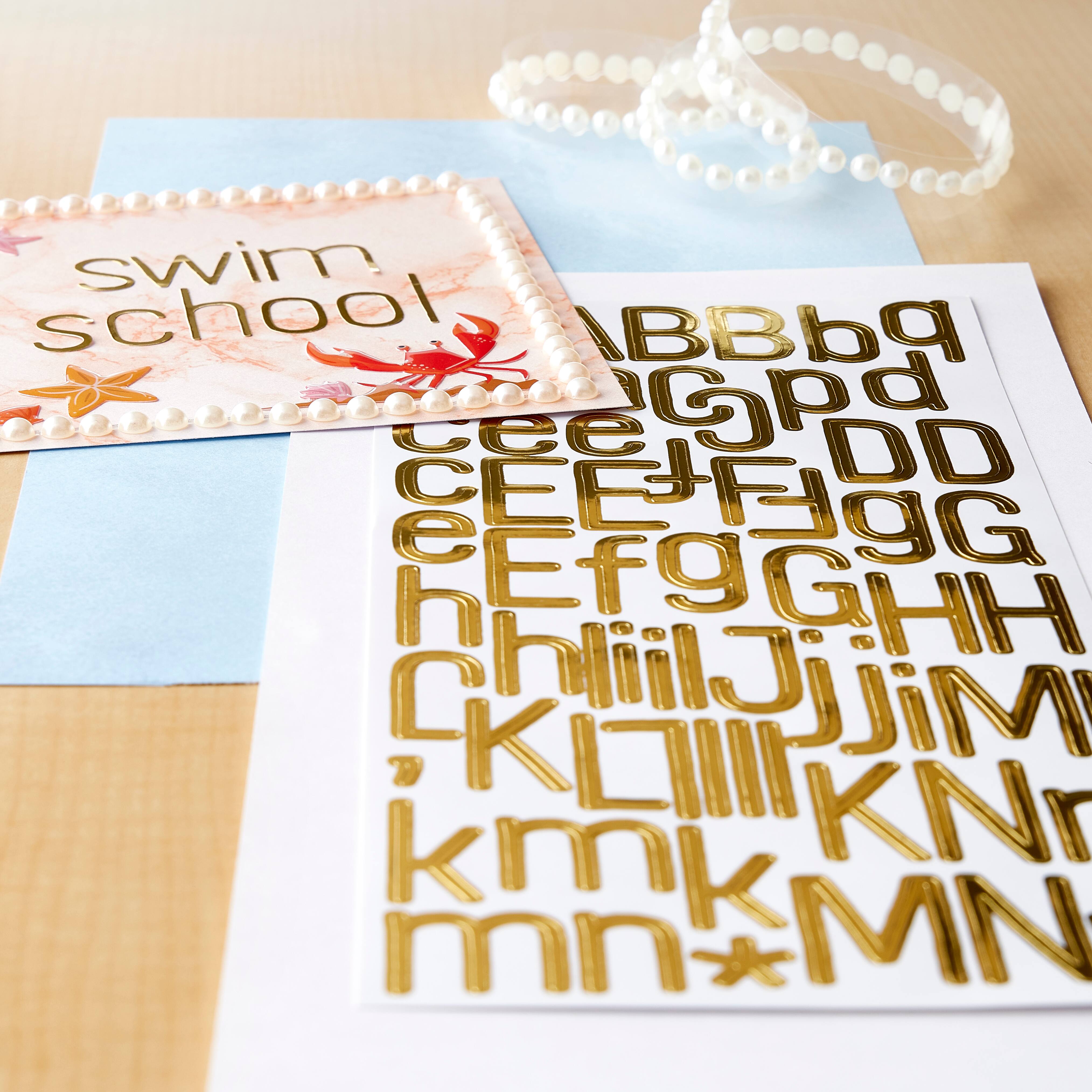 12 Pack: Gold Foil Skinny Alphabet Stickers by Recollections™