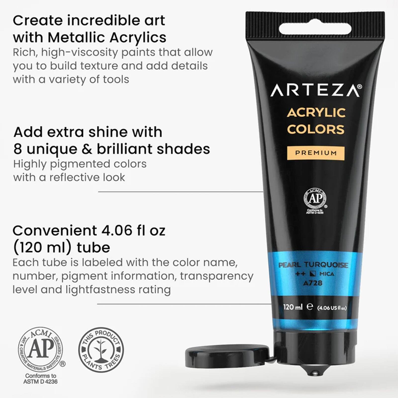 Arteza® Classic Elements Metallic Acrylic Paint Set