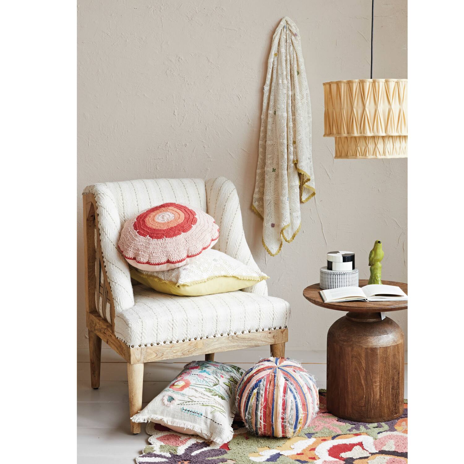 Hello Honey&#xAE; 19.5&#x22; Brown Stained Finish Mango Wood Side Table