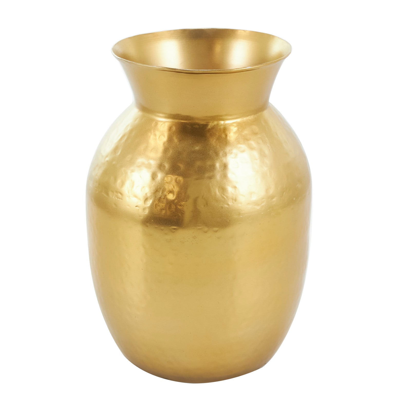 11.5&#x22; Hammered Gold Metal Vase