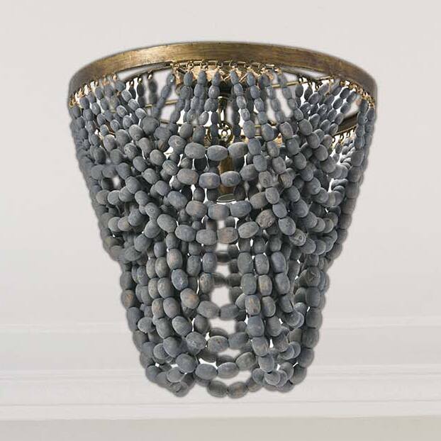 Hello Honey® 2-Tier Draped Wood Bead Semi-Flush Mount Ceiling Light