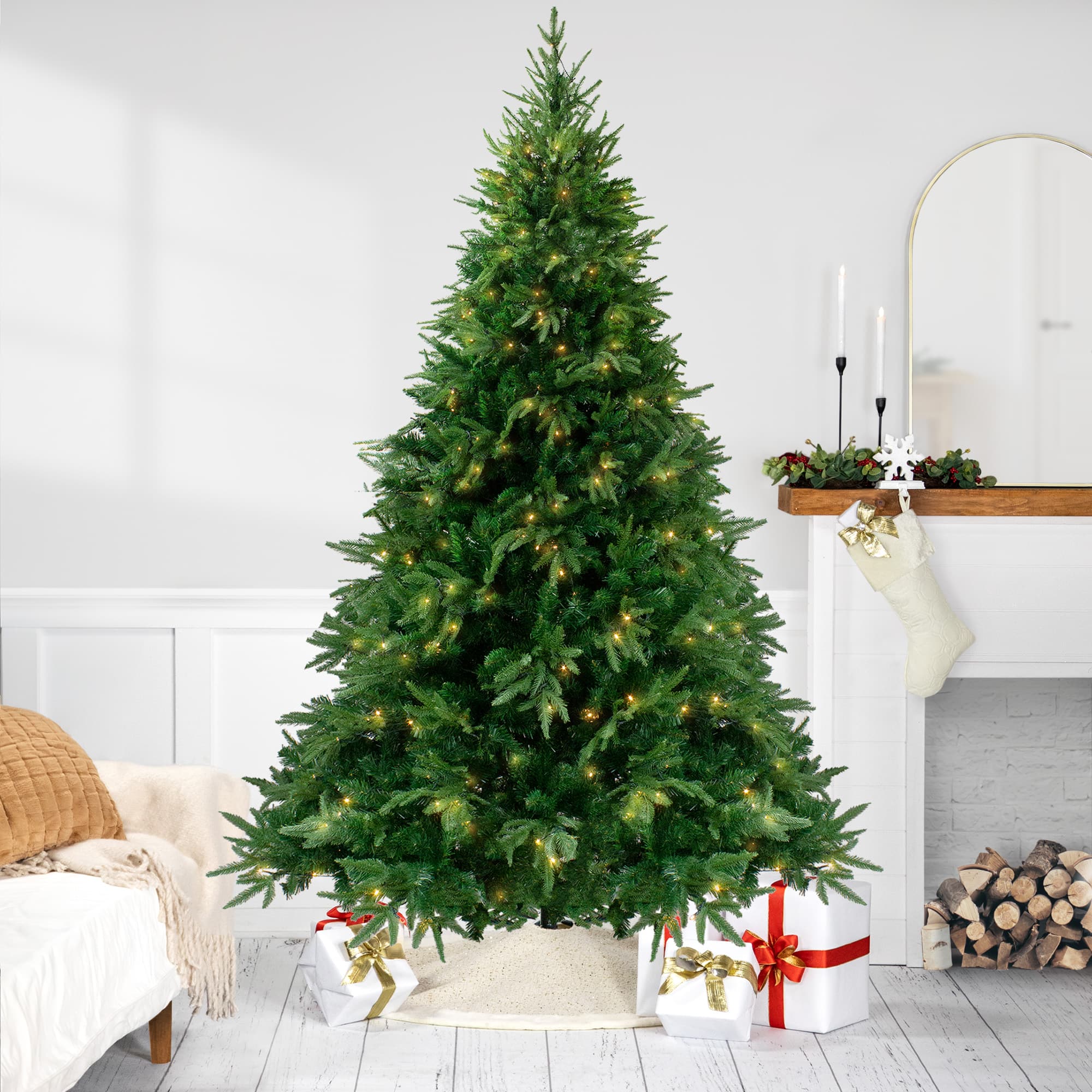 7.5ft. Pre-Lit Silverthorne Fir Artificial Christmas Tree, Clear Lights