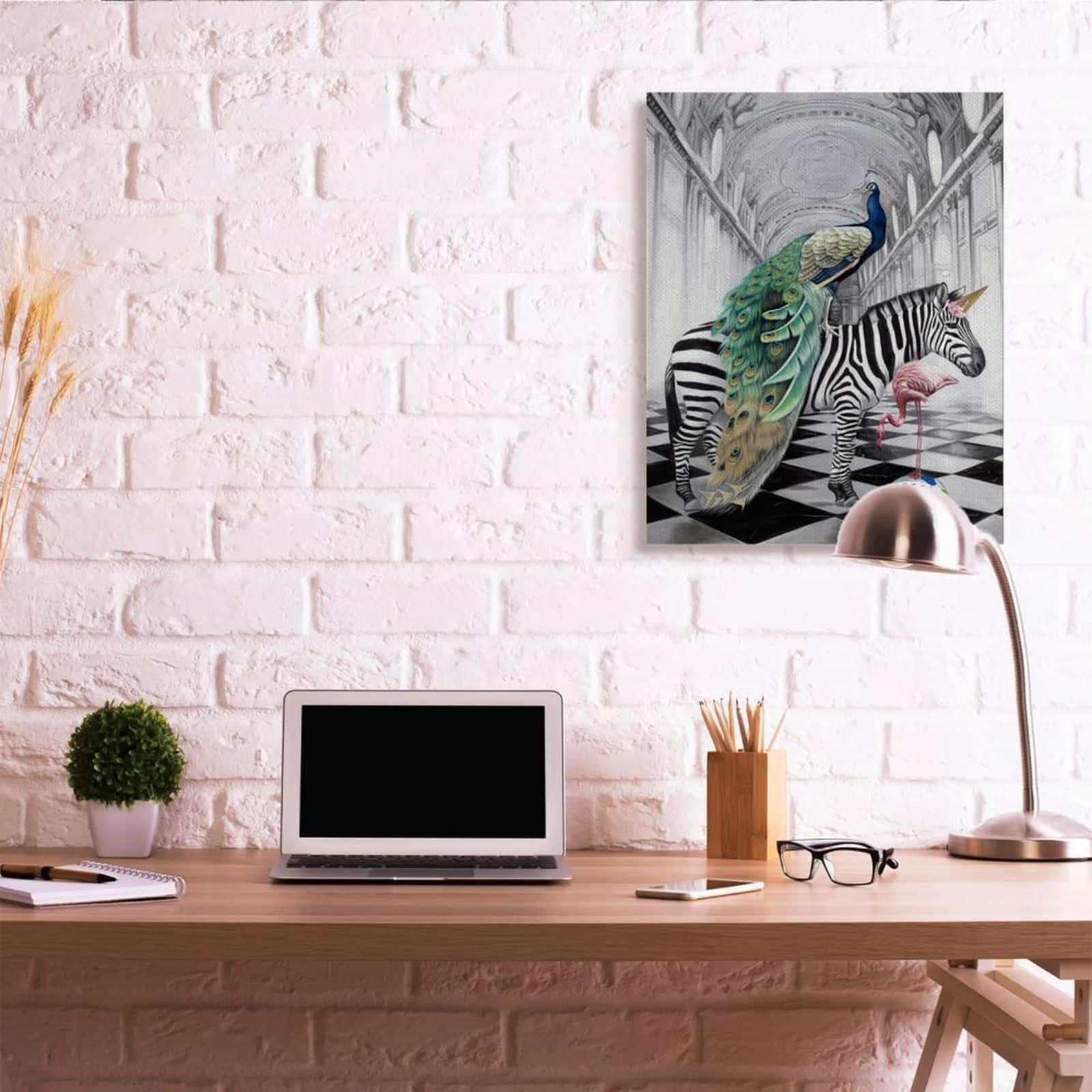 Stupell Industries Funny Zebra Birds Canvas Wall Accent