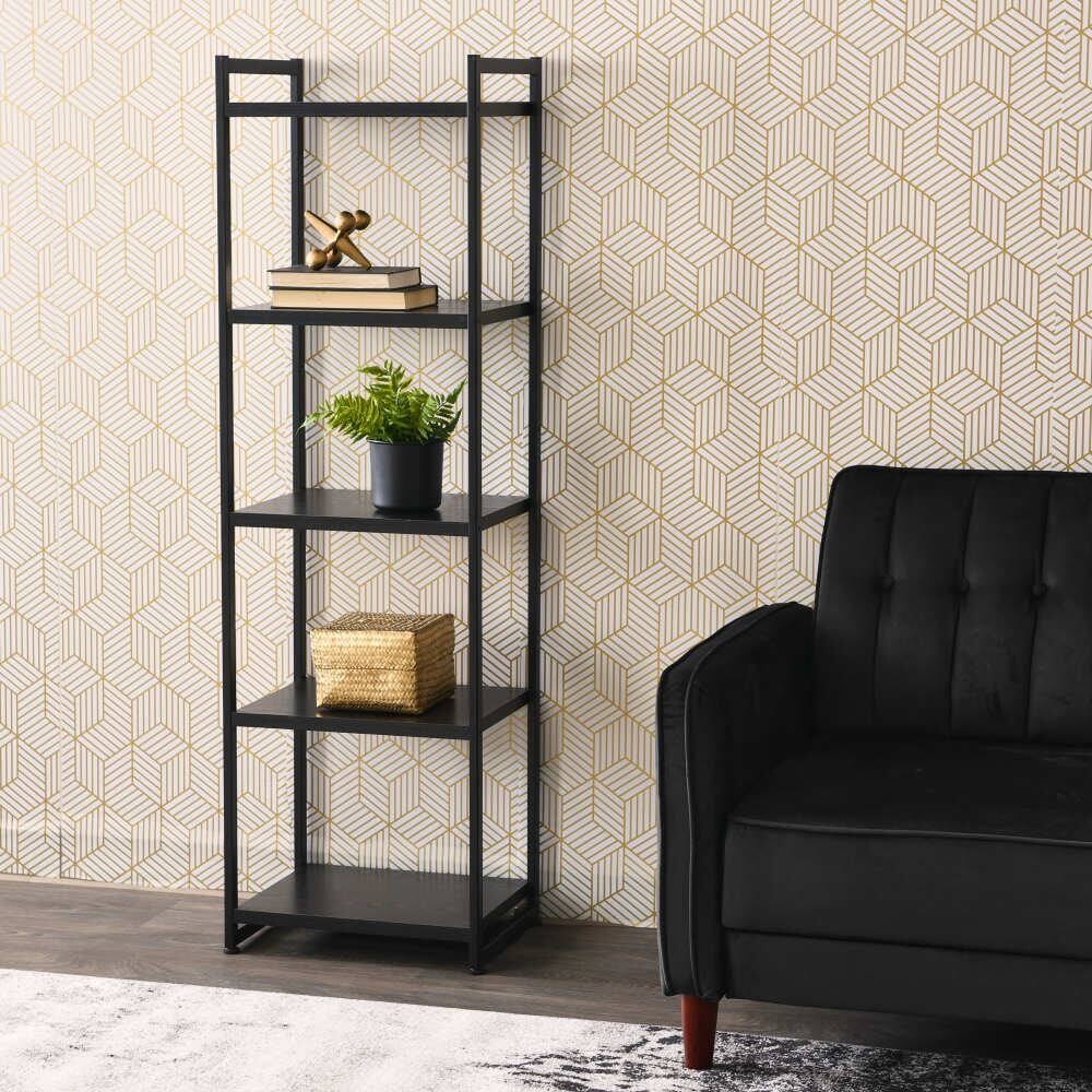 Household Essentials Jamestown 59&#x22; 5-Shelf Narrow Bookshelf