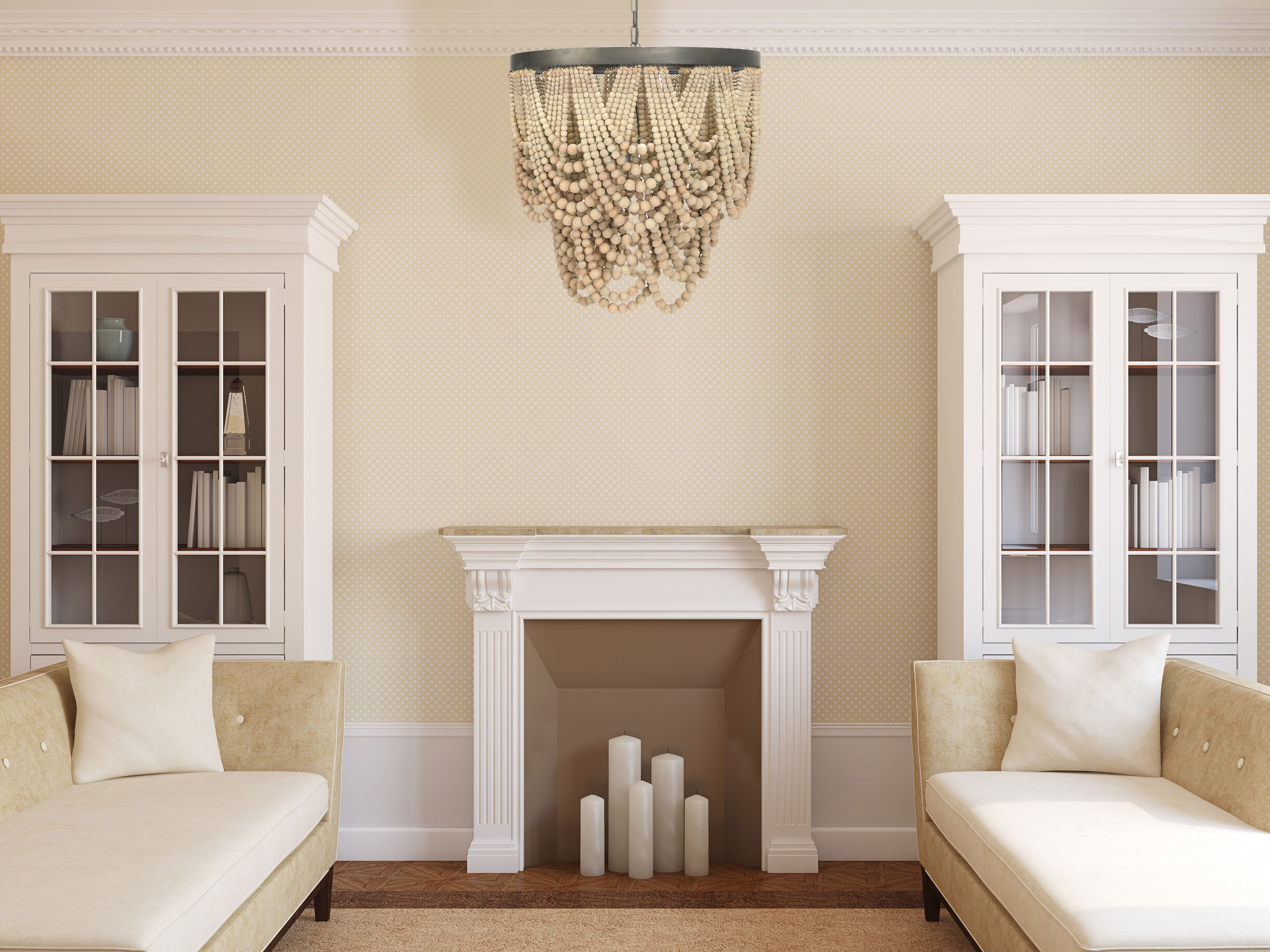 Hello Honey® 27.5" 2-Tier Draped Wood Bead Chandelier