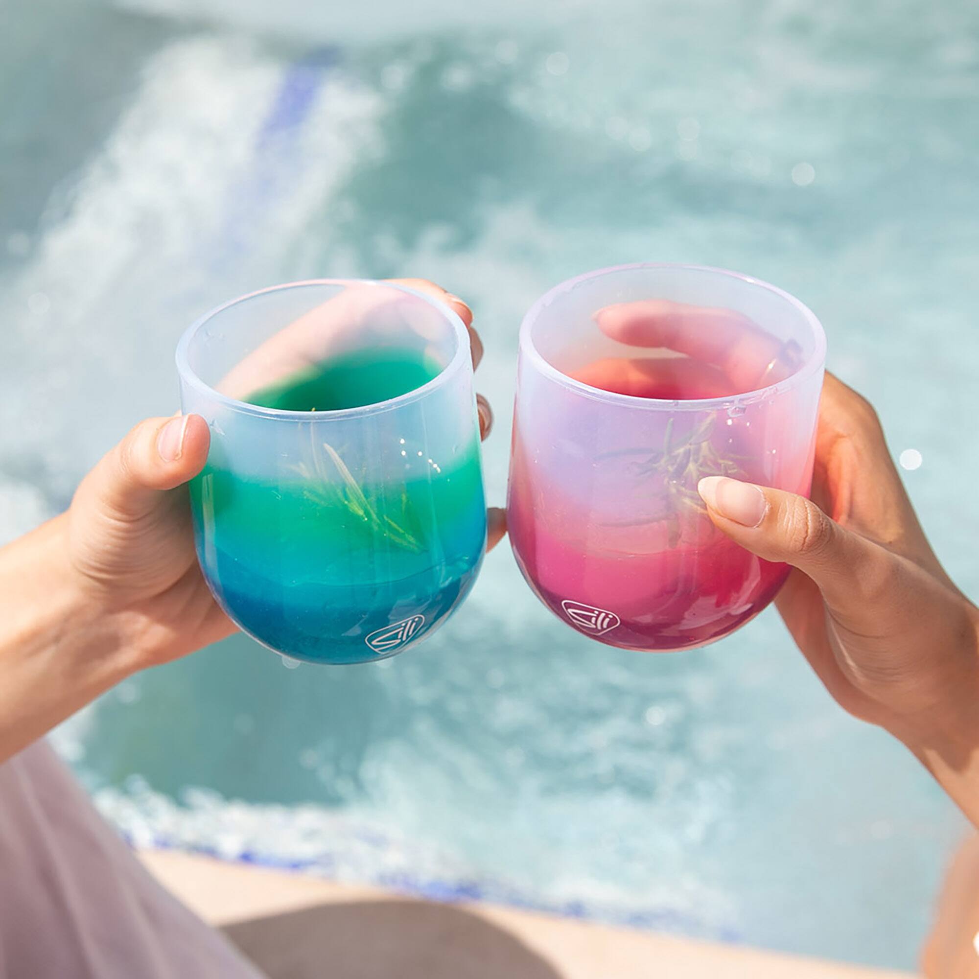 Silipint&#xAE; 12oz. Hippie Hops &#x26; Arctic Sky Silicone Stemless Wine Glasses, 6ct.