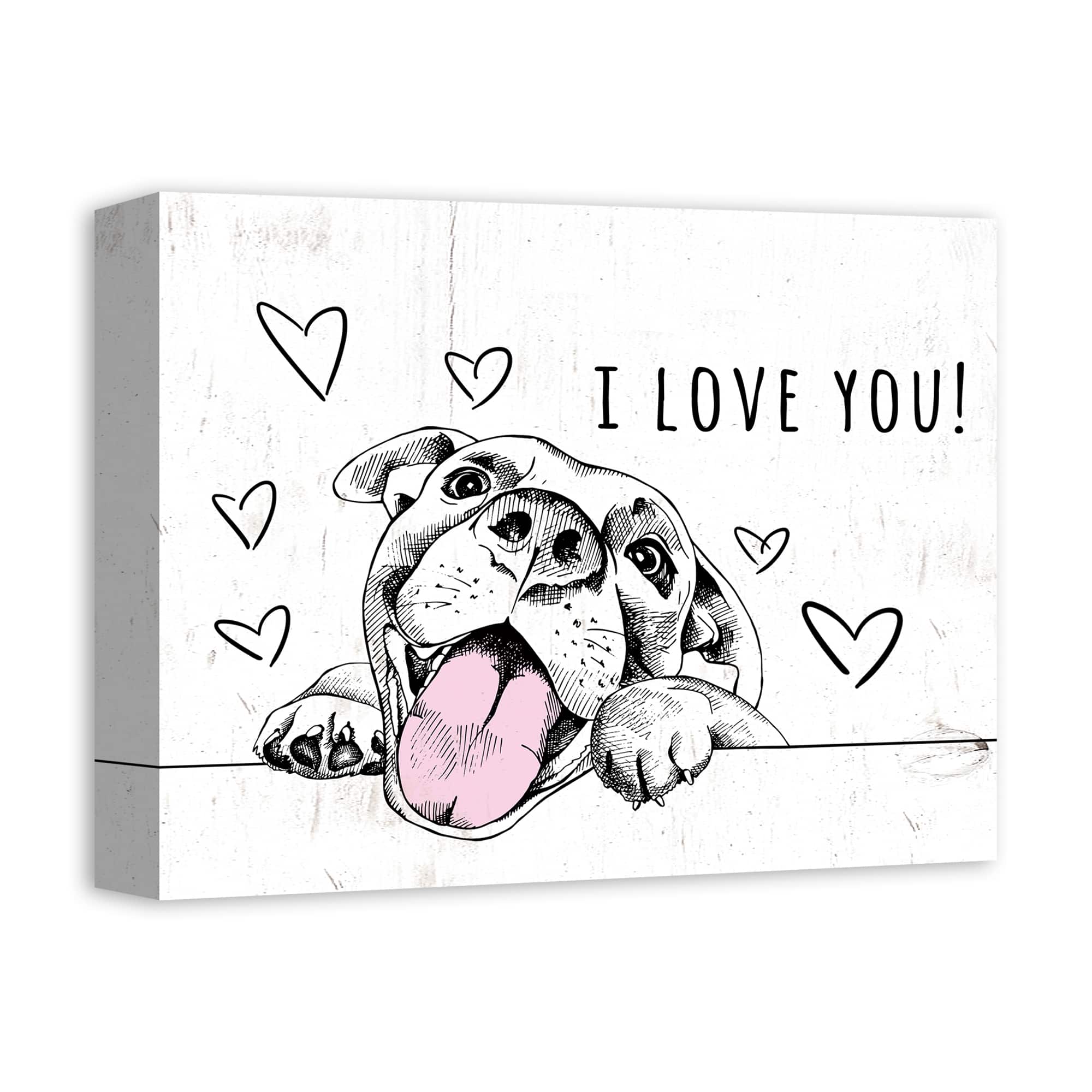 I Love You Pup Canvas Wall Art