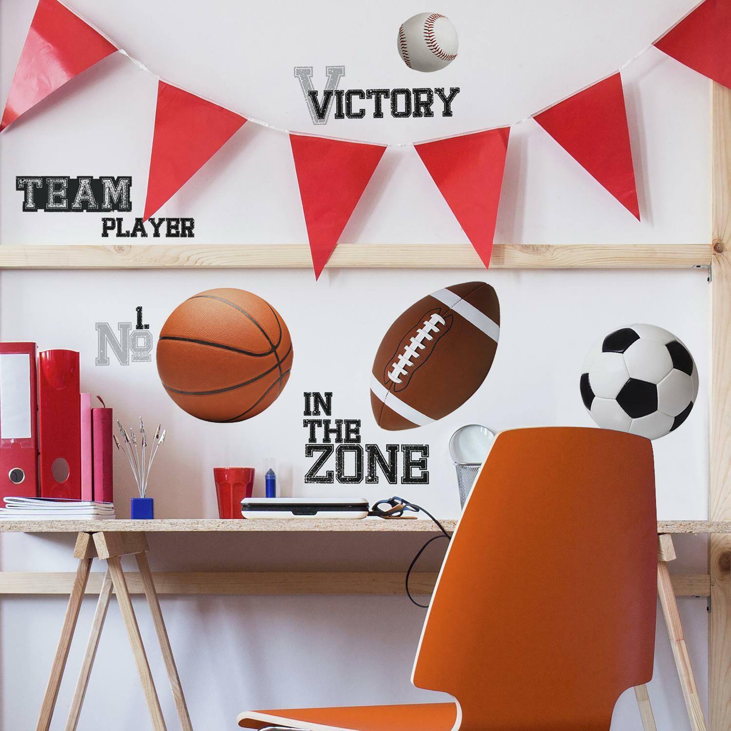 RoomMates All Star Sports Saying Peel &#x26; Stick Wall Decals