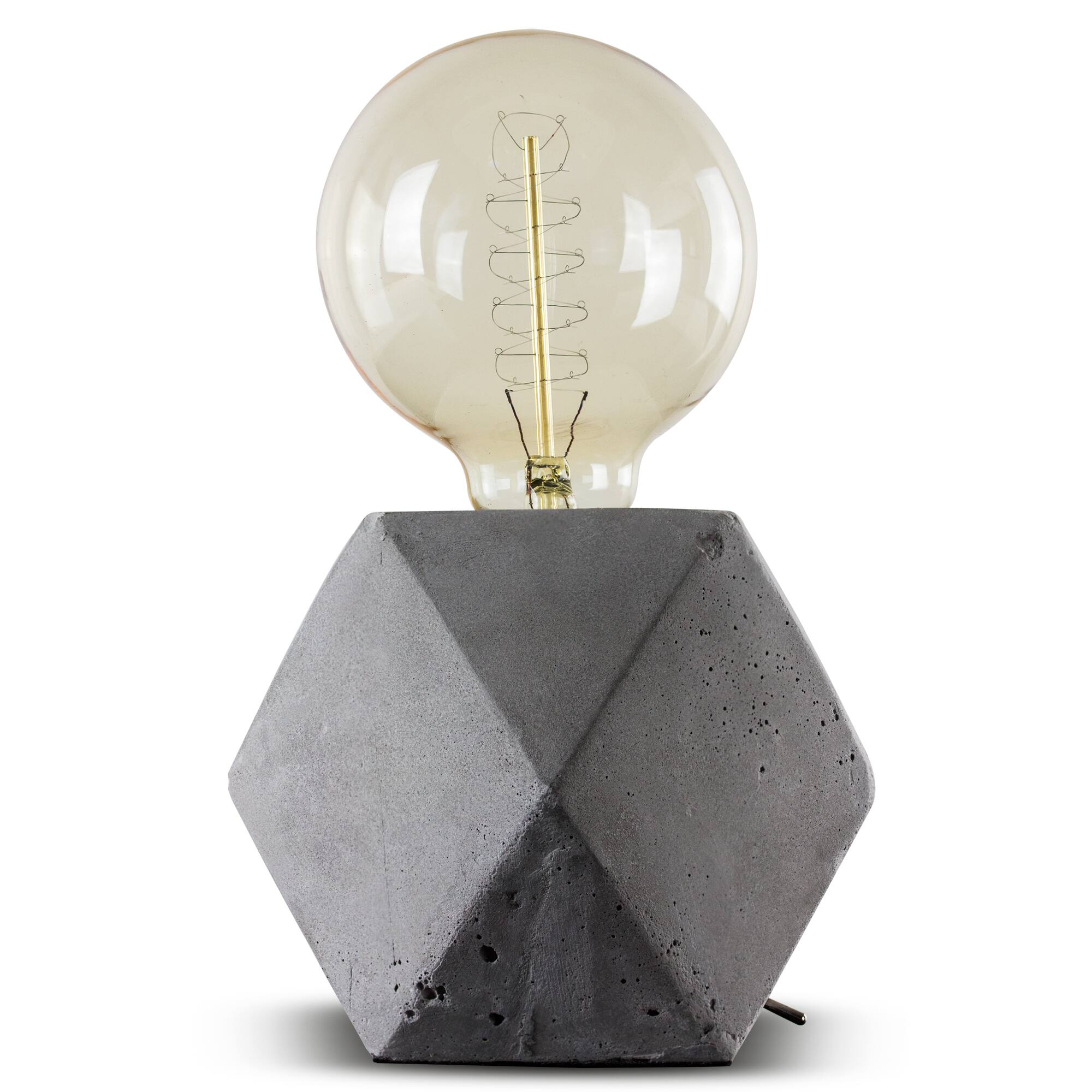 Geometric Hexagon Concrete Cement Accent Table Lamp