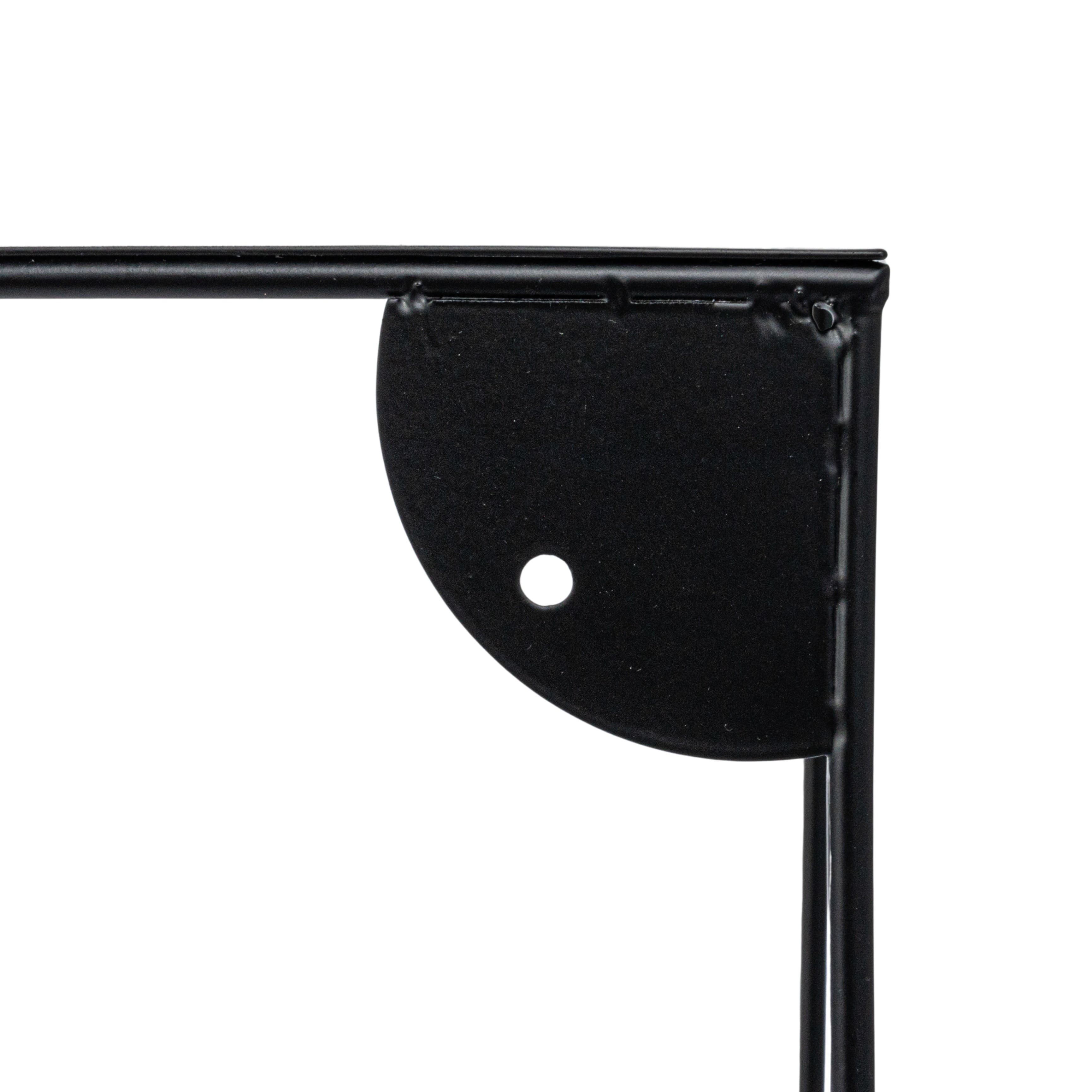 Hello Honey® 40" Matte Black Metal Two-Tier Wall Shelf