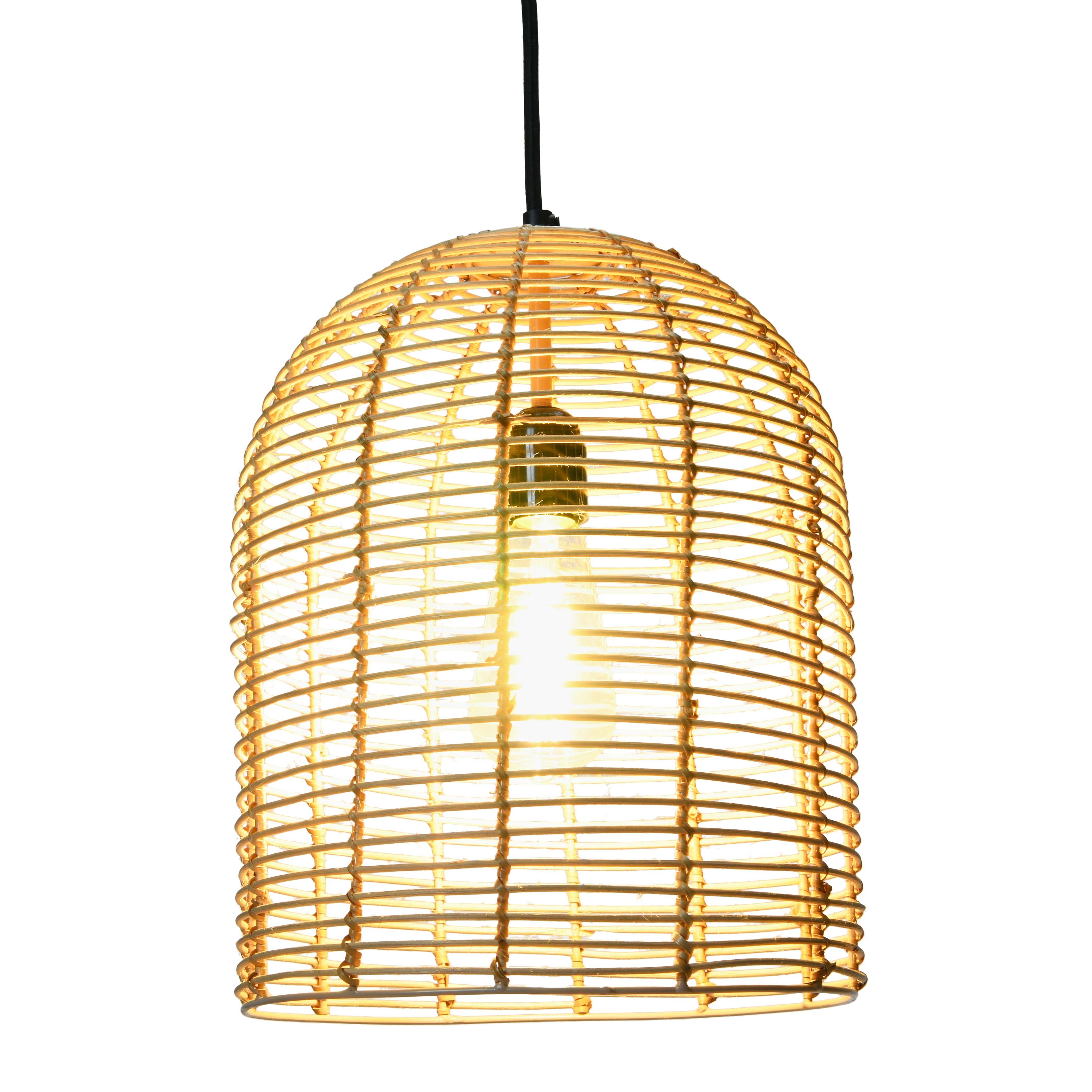 Modern Boho Handwoven Rattan Pendant Light